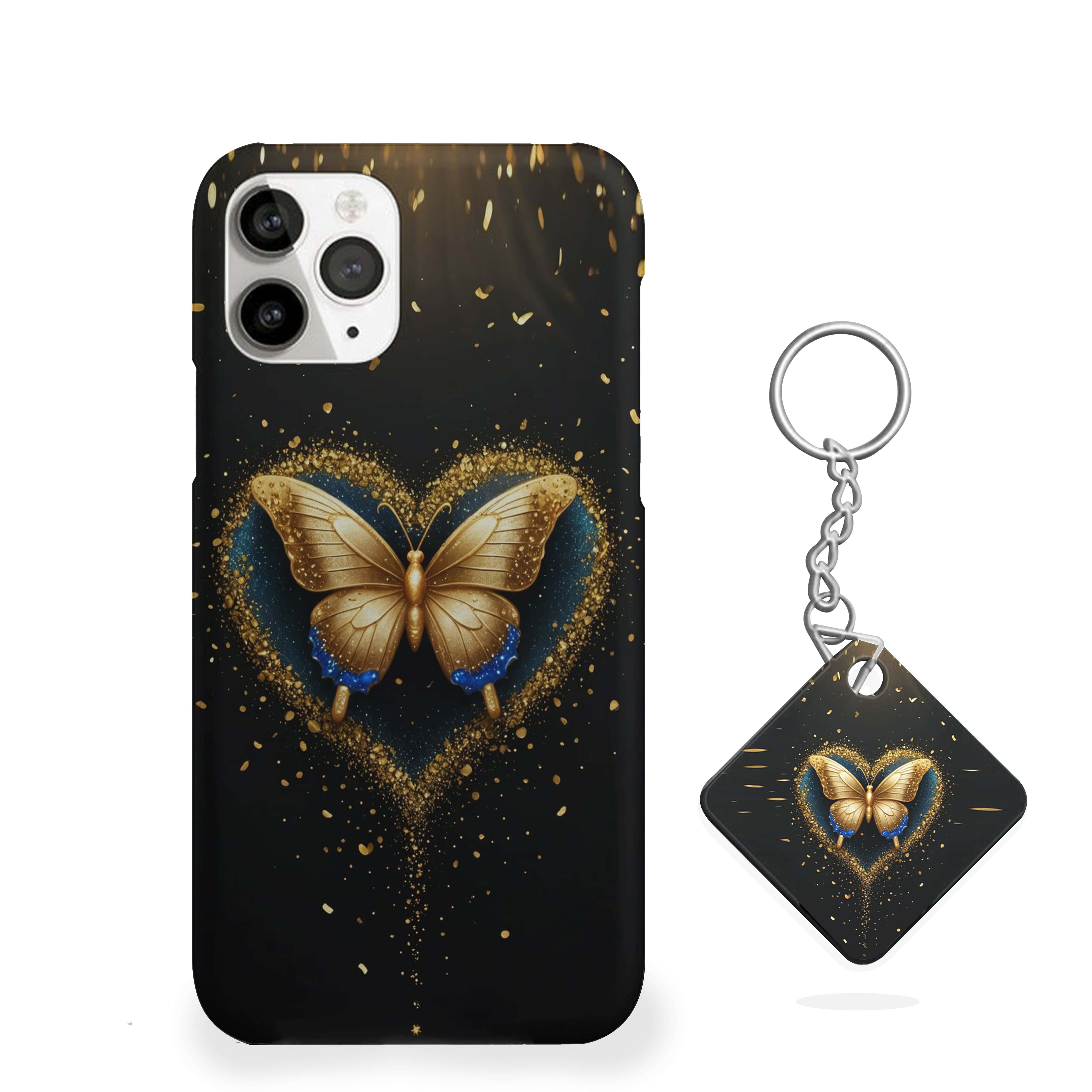 Blue Golden Butterfly Girls Phone Cover