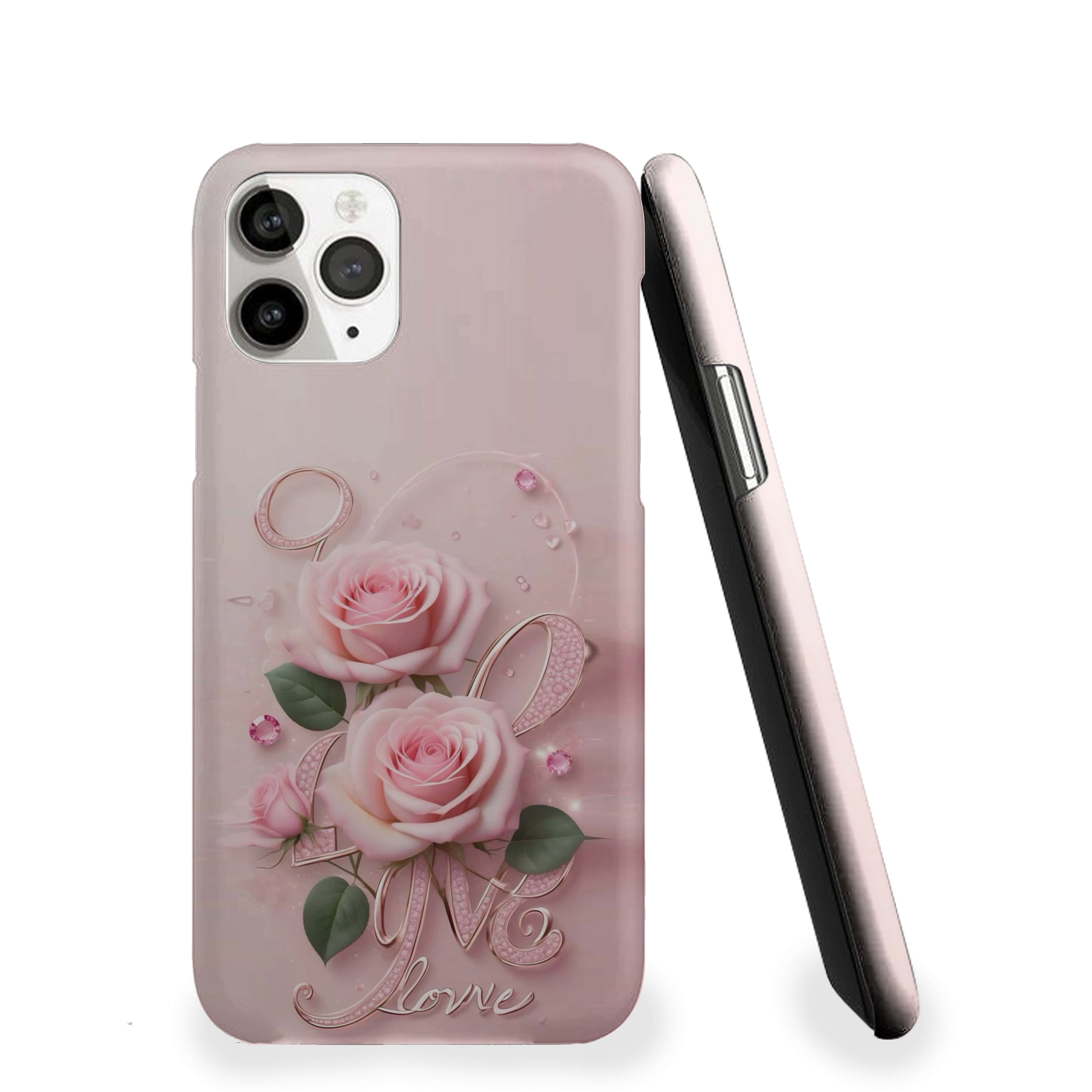 Pink Roses With Leaf Girls Phone Cover