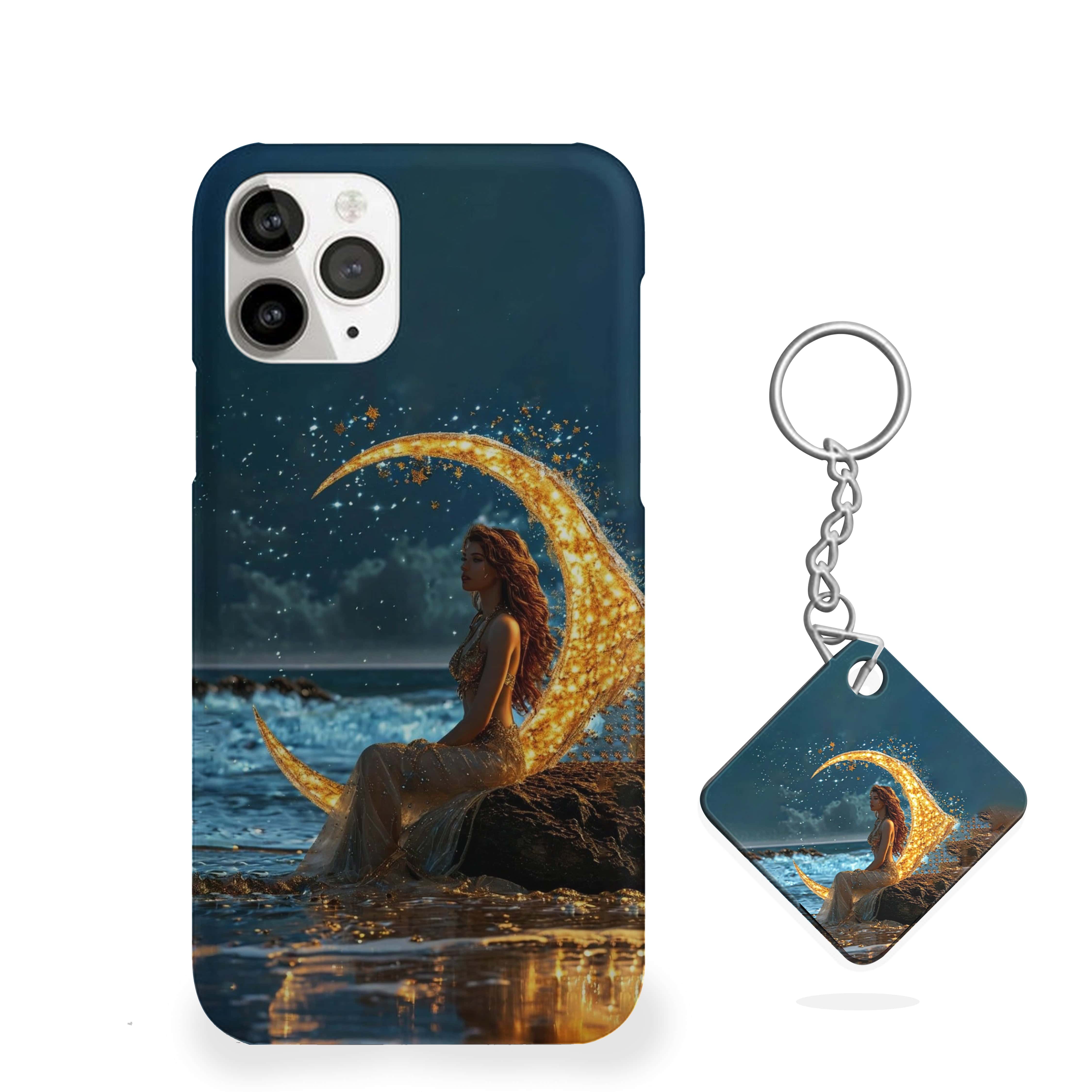 Beach Girl With Golden Moon Phone Cover
