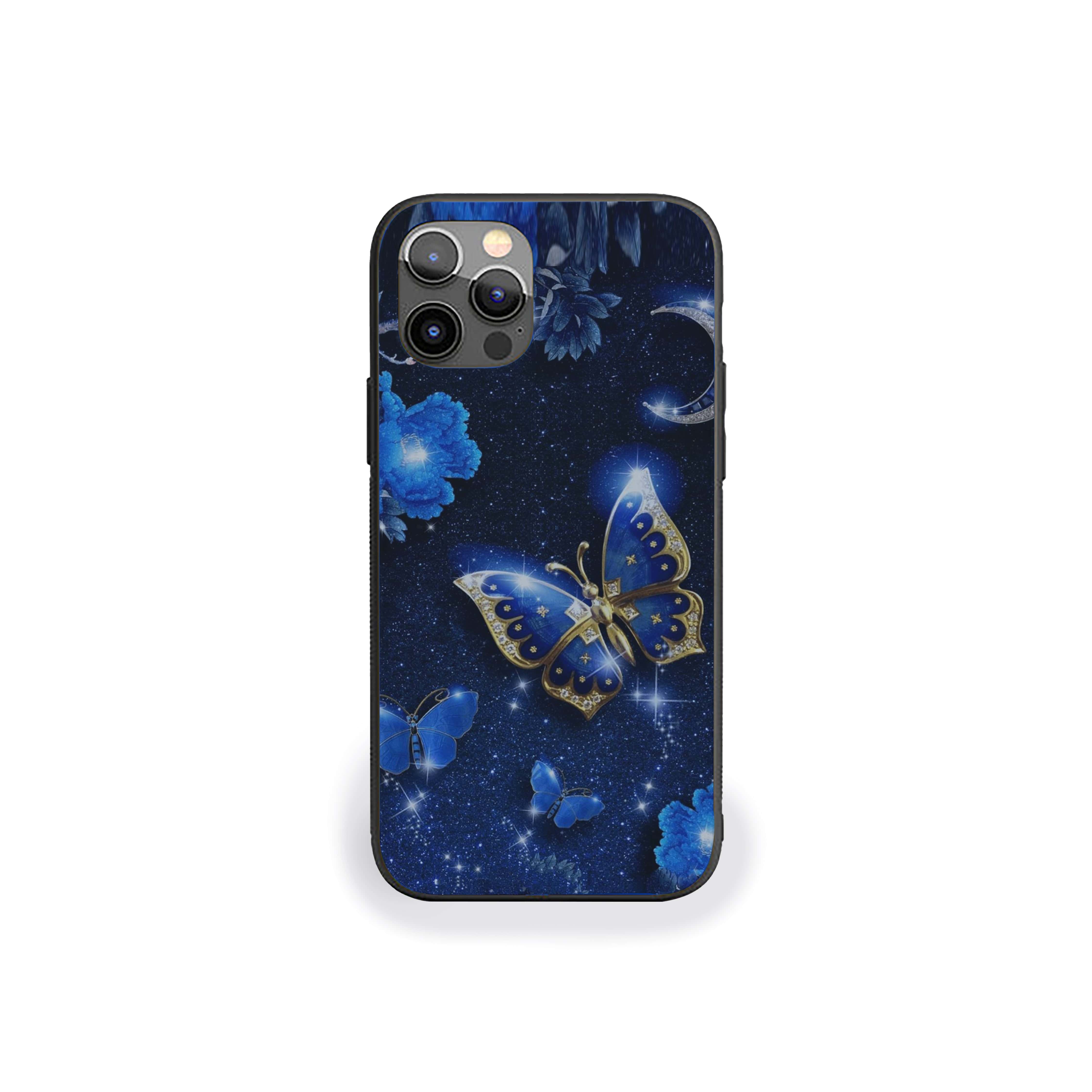 Blue Butterfly Silicone Armored Phone Case