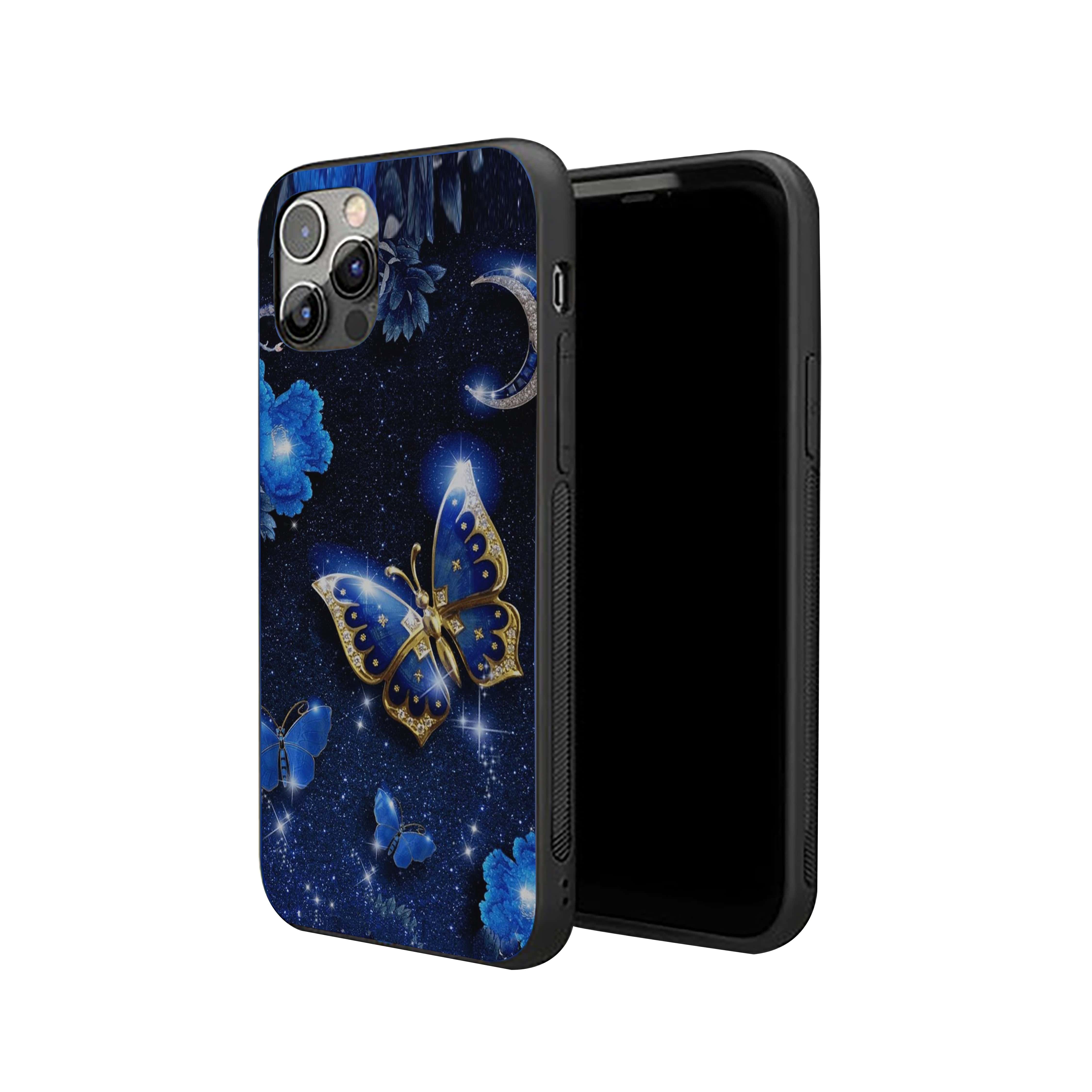 Blue Butterfly Silicone Armored Phone Case
