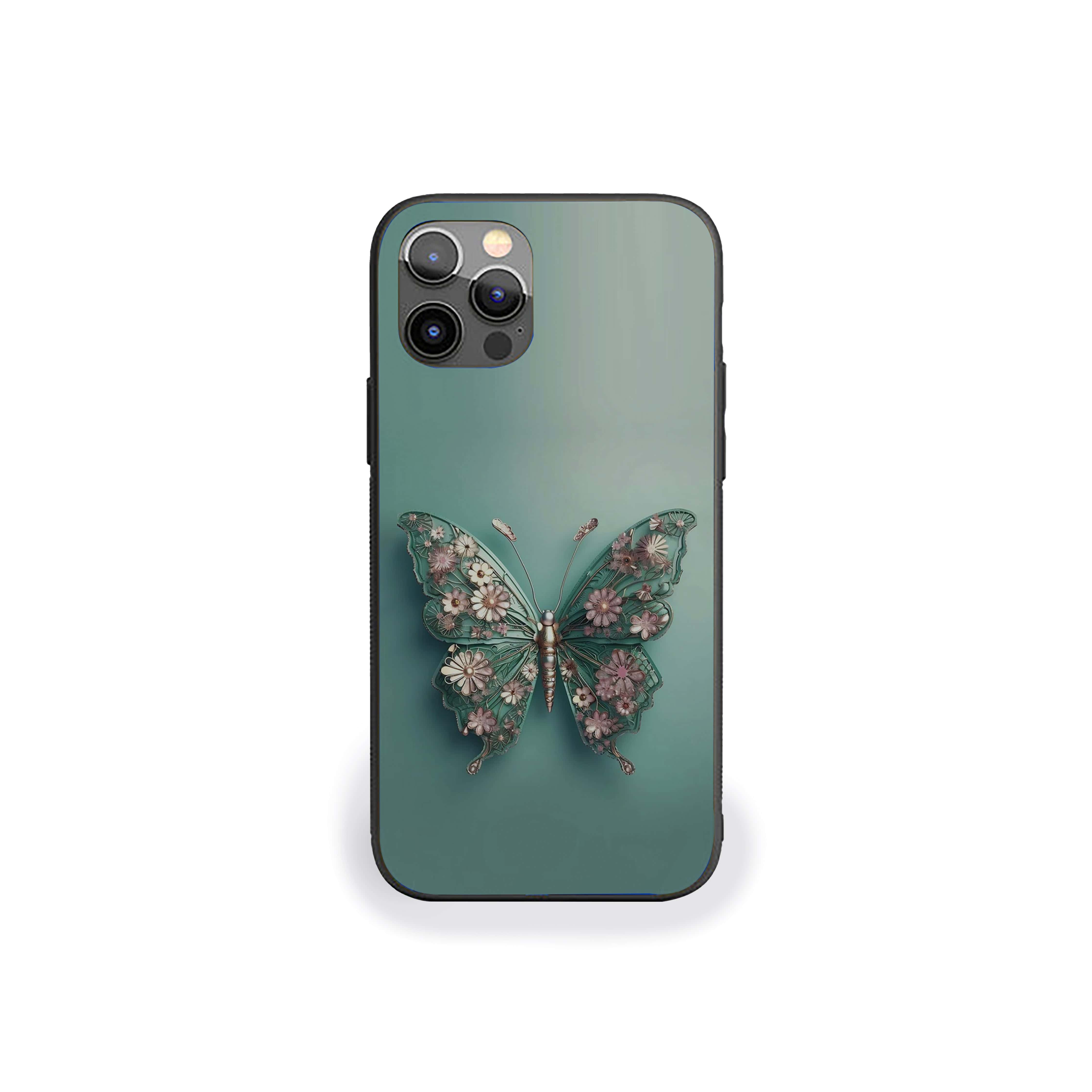 Butterfly With Green Theme Silicone Armored Phone Case