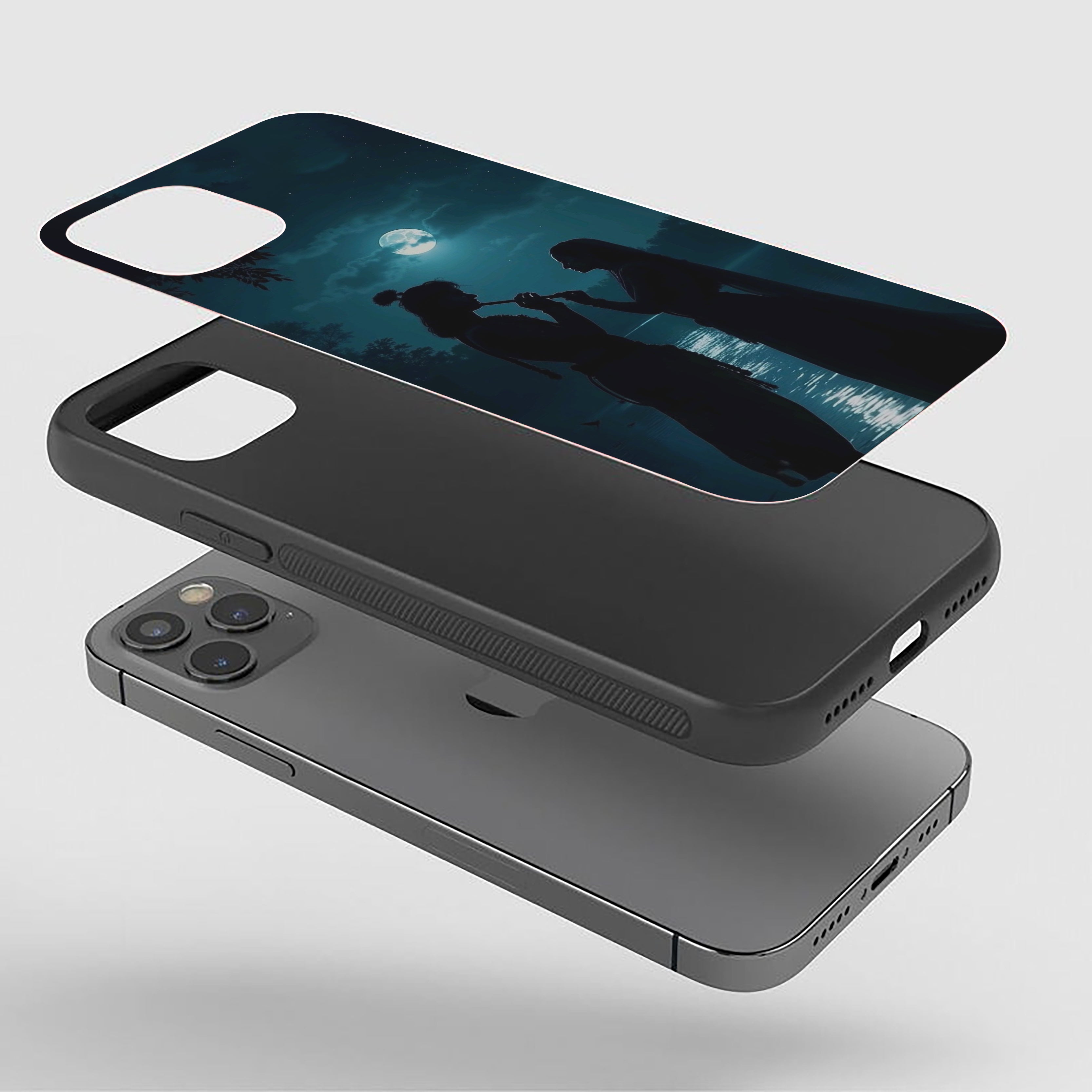 Moonlit Melody Girls Silicone Armored Phone Case