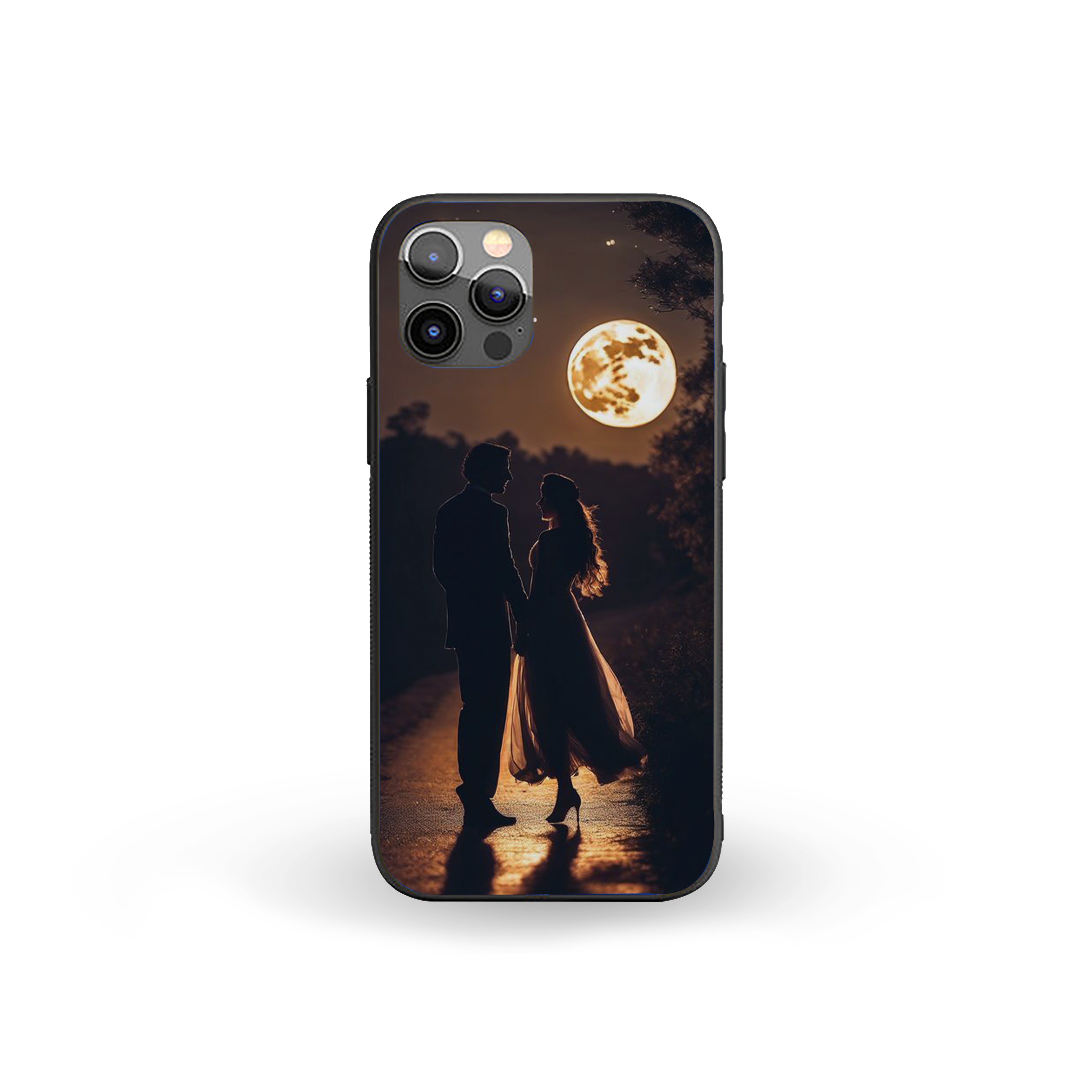 Golden Moonlit Stroll Girls Silicone Armored Phone Case