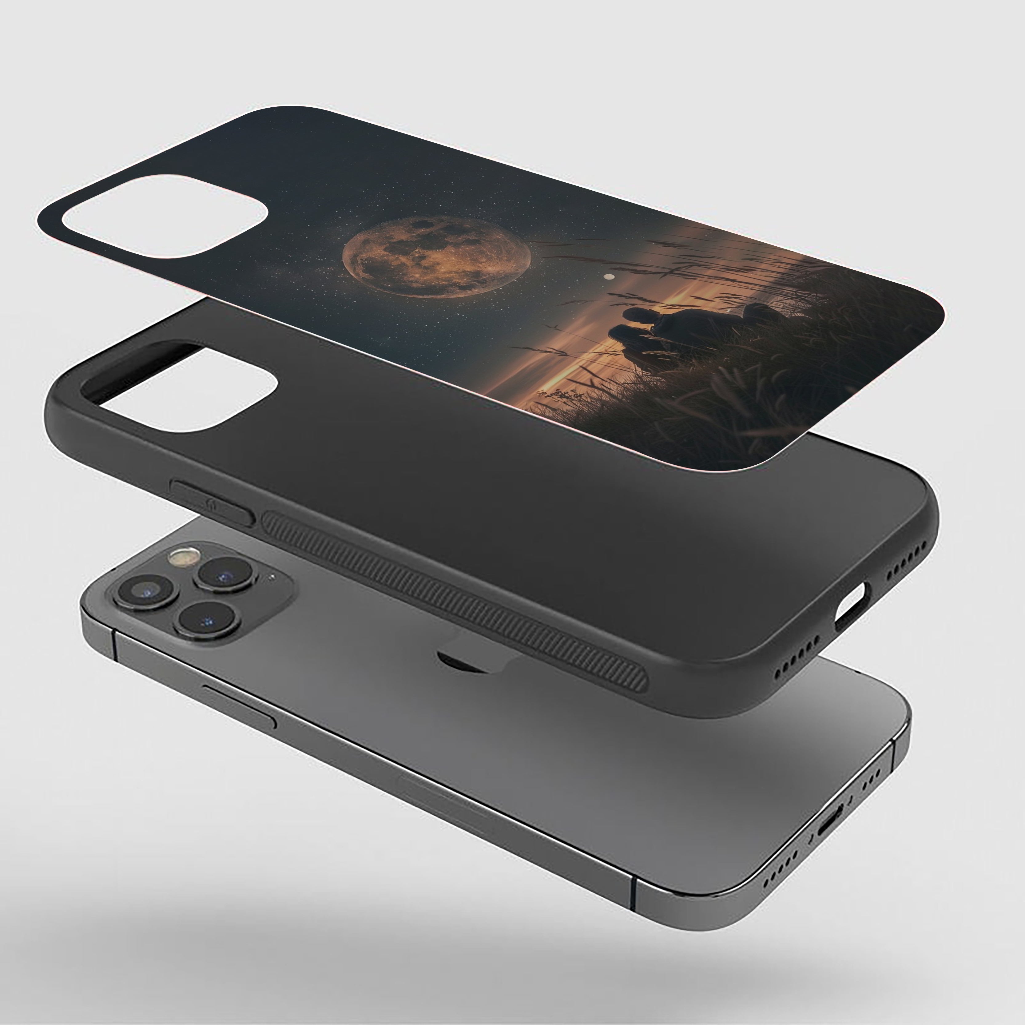 Moonlit Serenity Girls Silicone Armored Phone Case