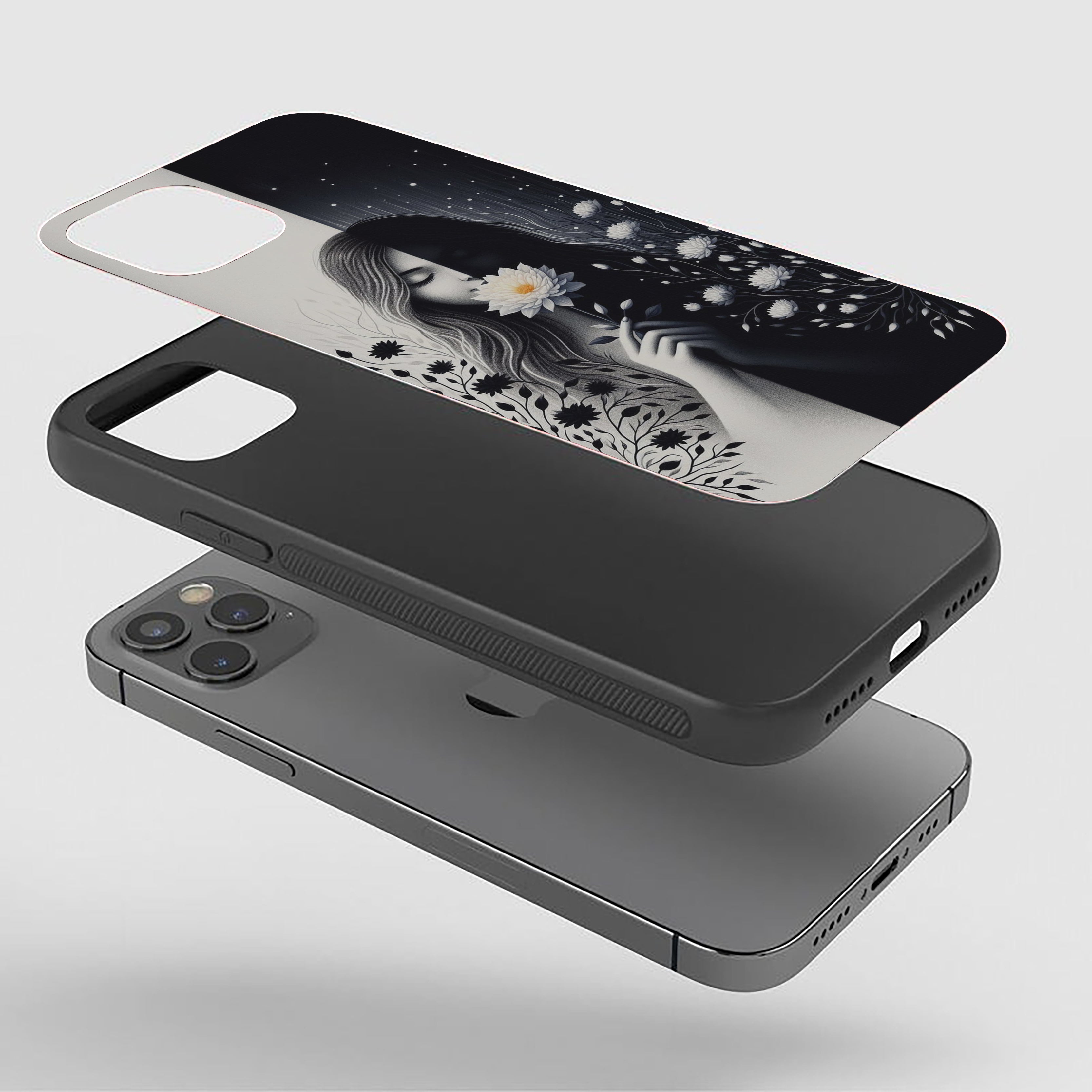 Eclipse Blossom Girls Silicone Armored Phone Case