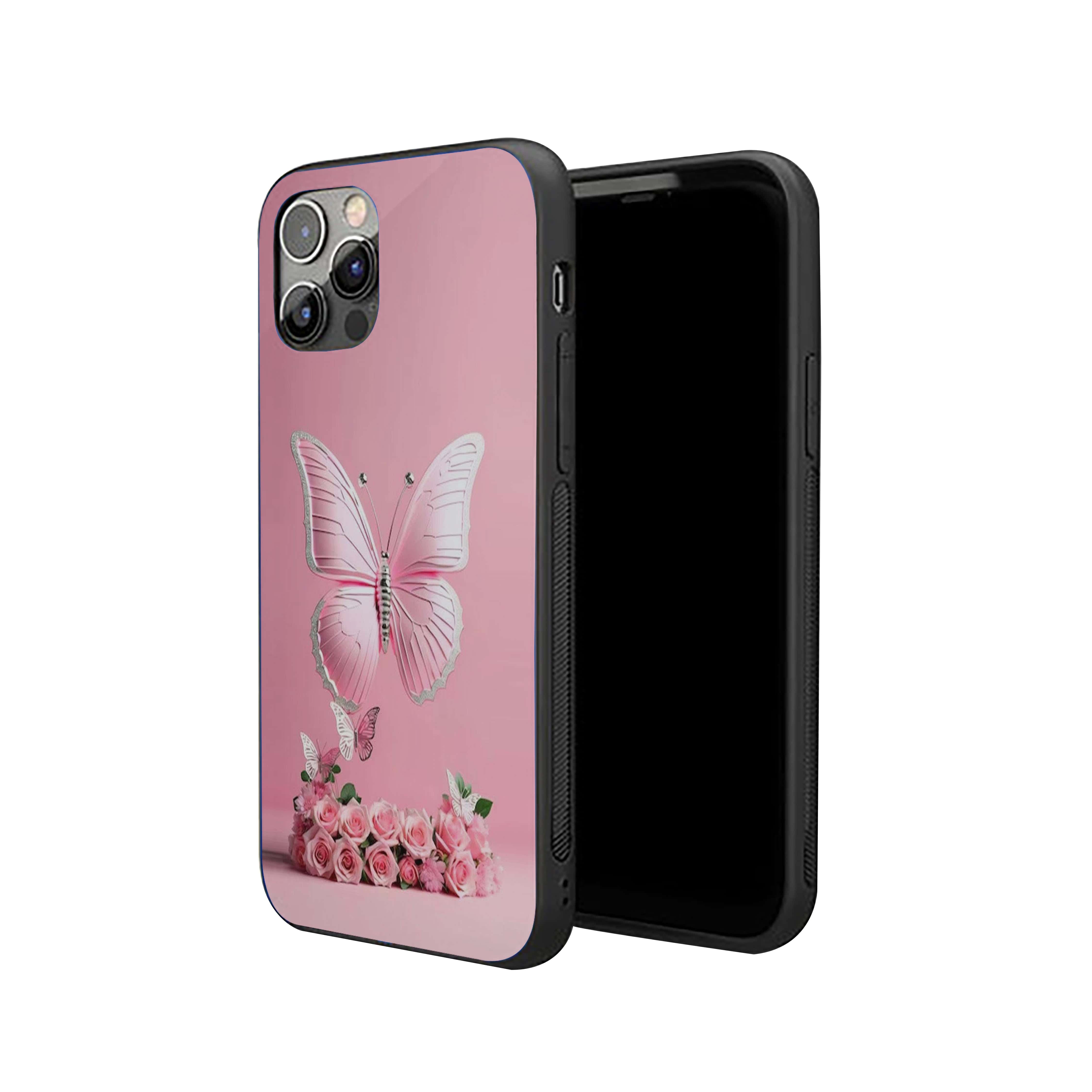 Butterfly With Roses Silicone Armored Phone Case