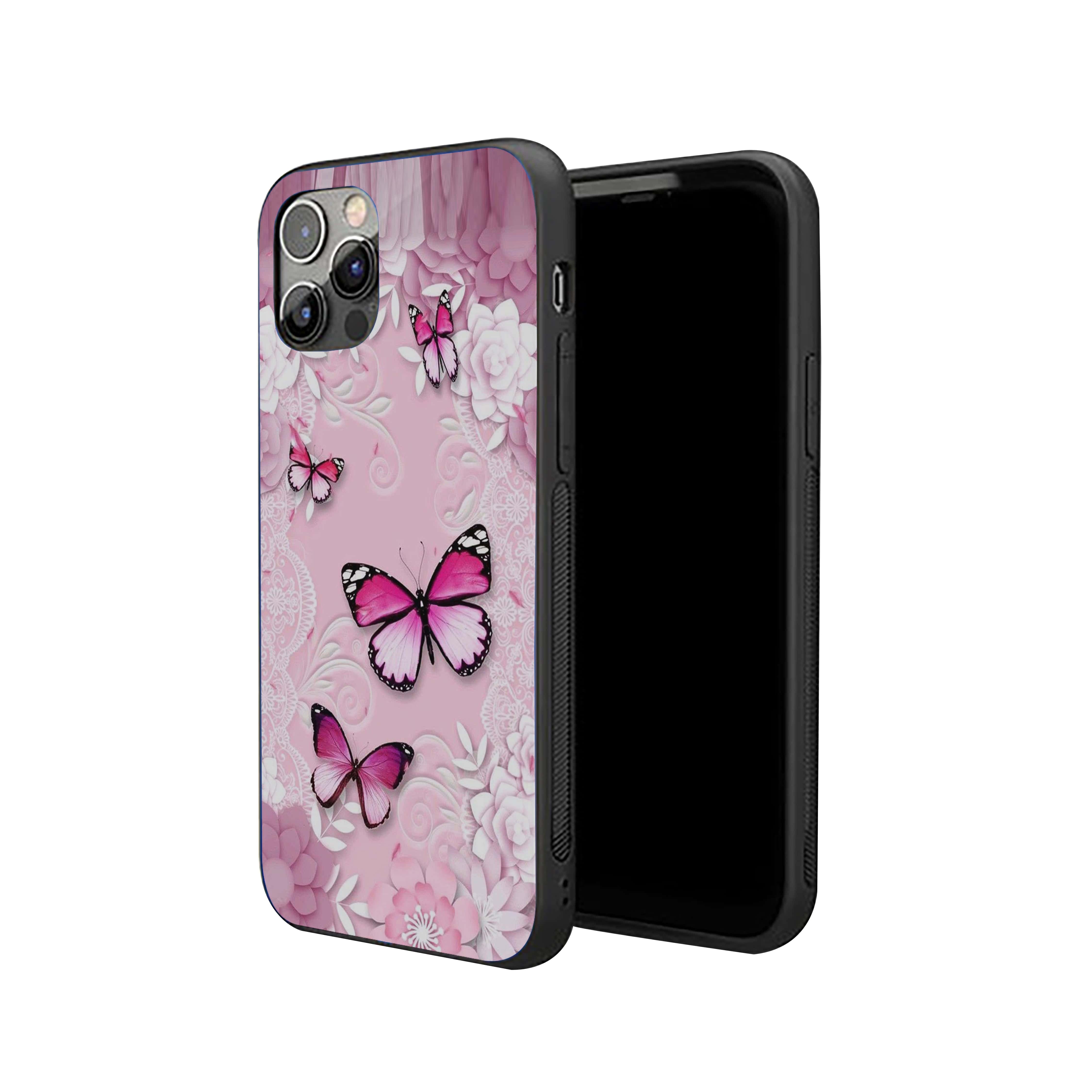 Violet Butterfly Silicone Armored Phone Case