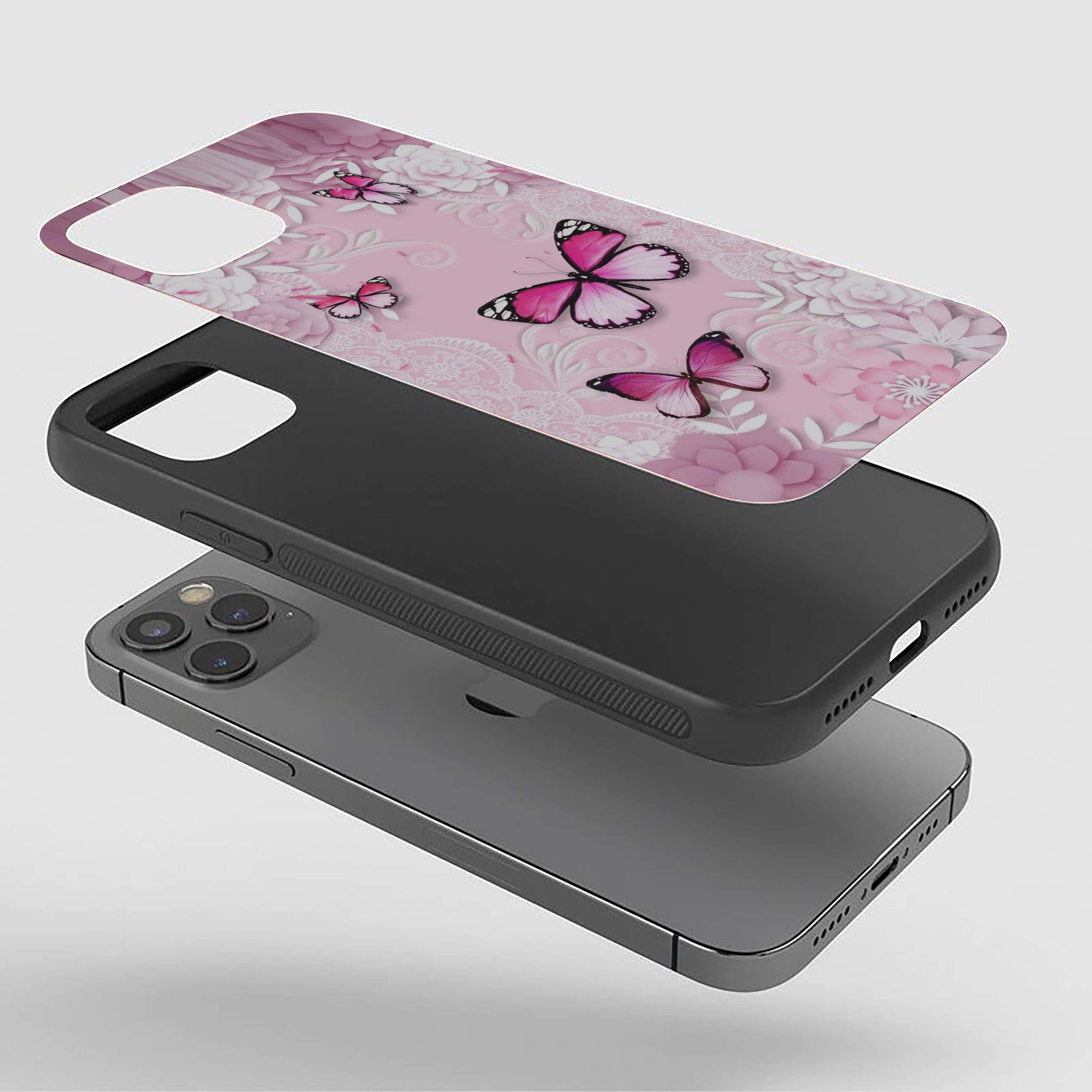 Violet Butterfly Silicone Armored Phone Case