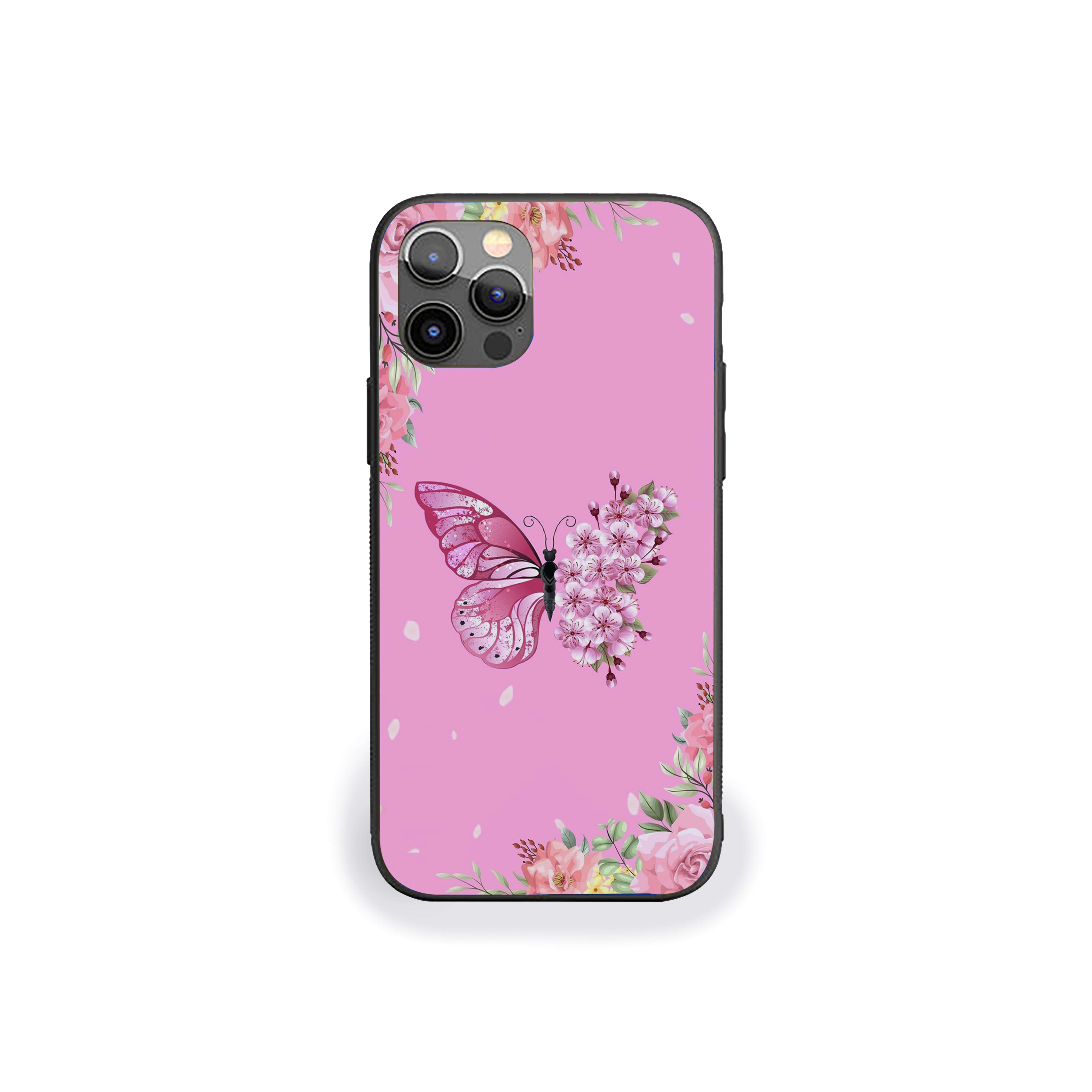 Butterfly With Flowral Wings Silicone Armored Phone Case