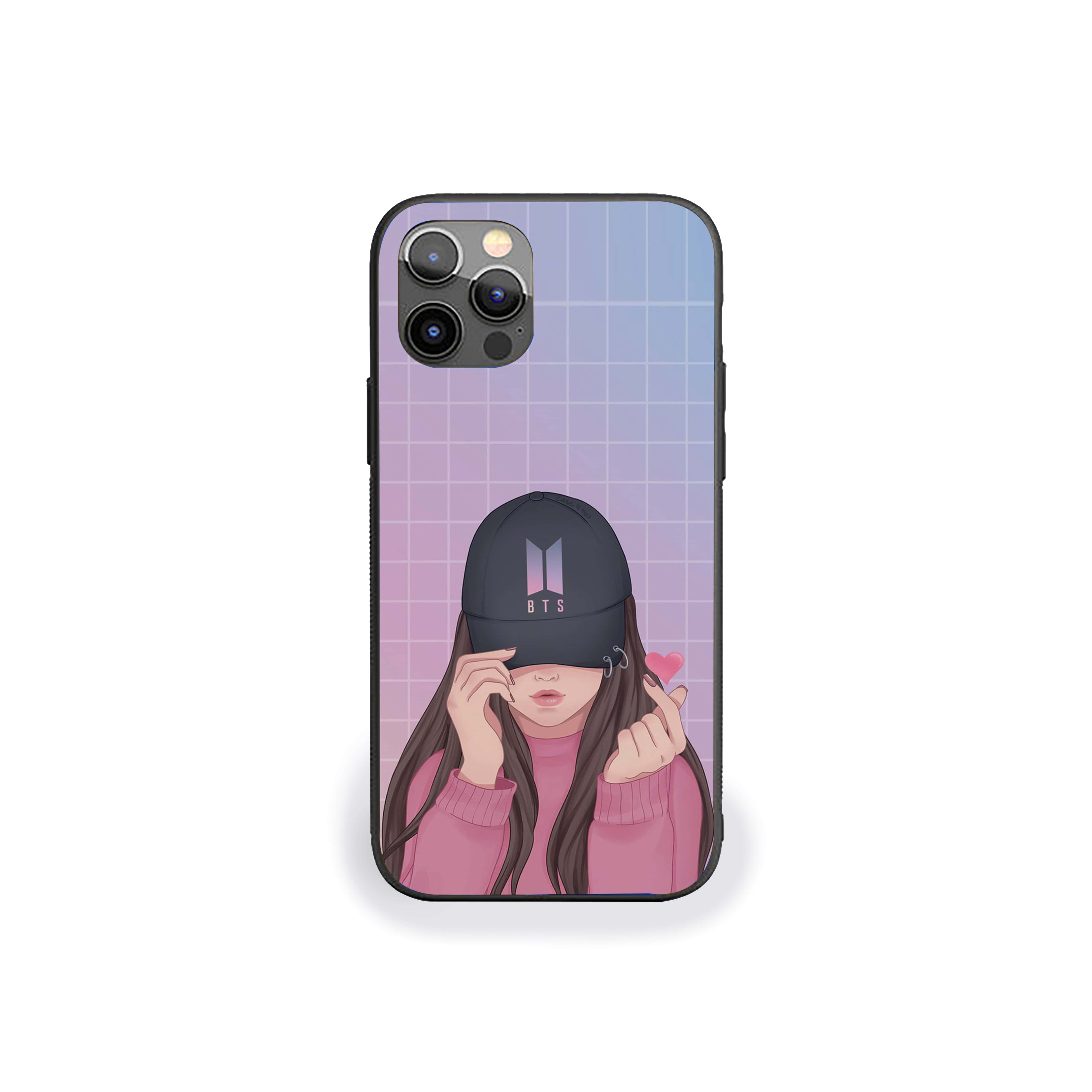 Girl With Black Cap Silicone Armored Phone Case