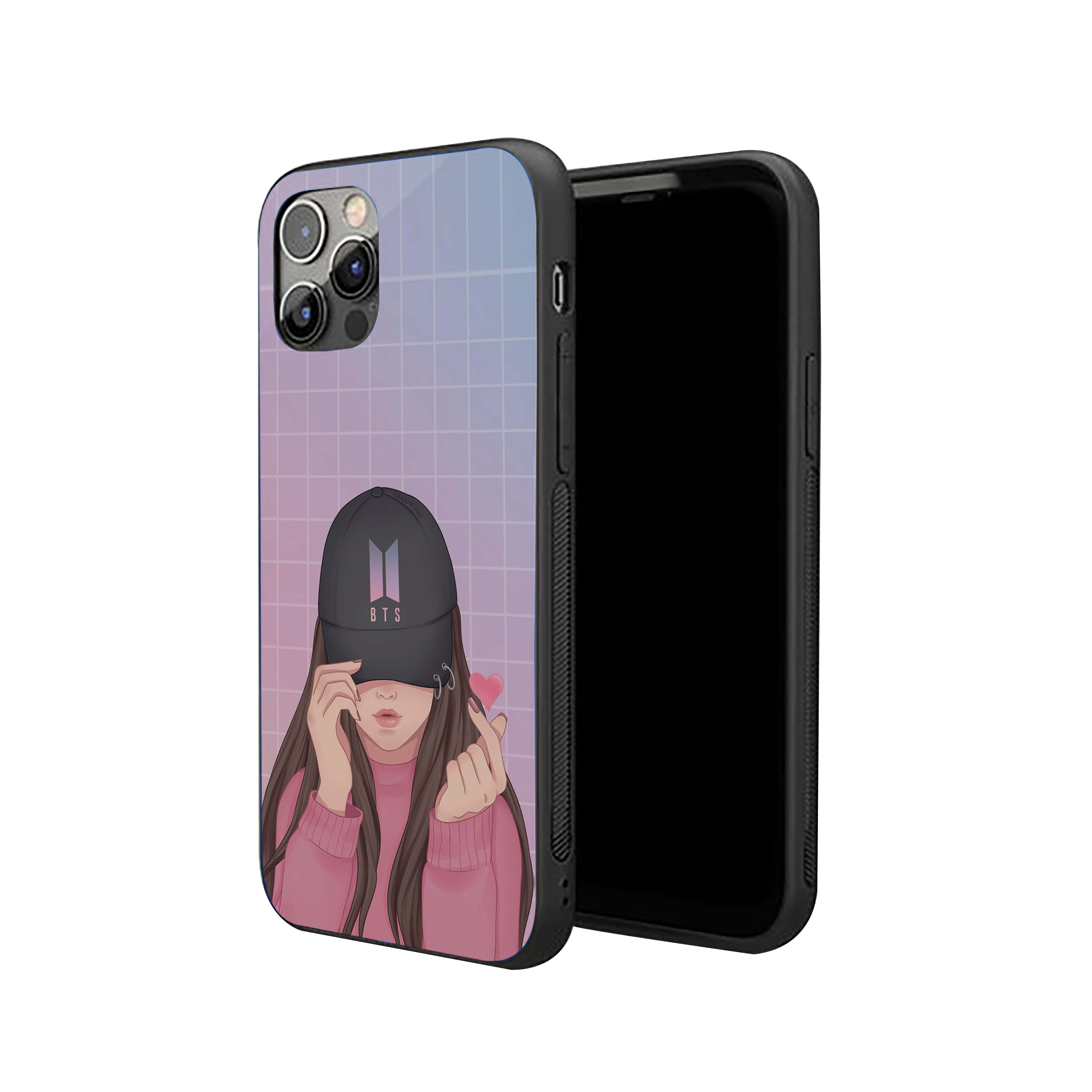Girl With Black Cap Silicone Armored Phone Case