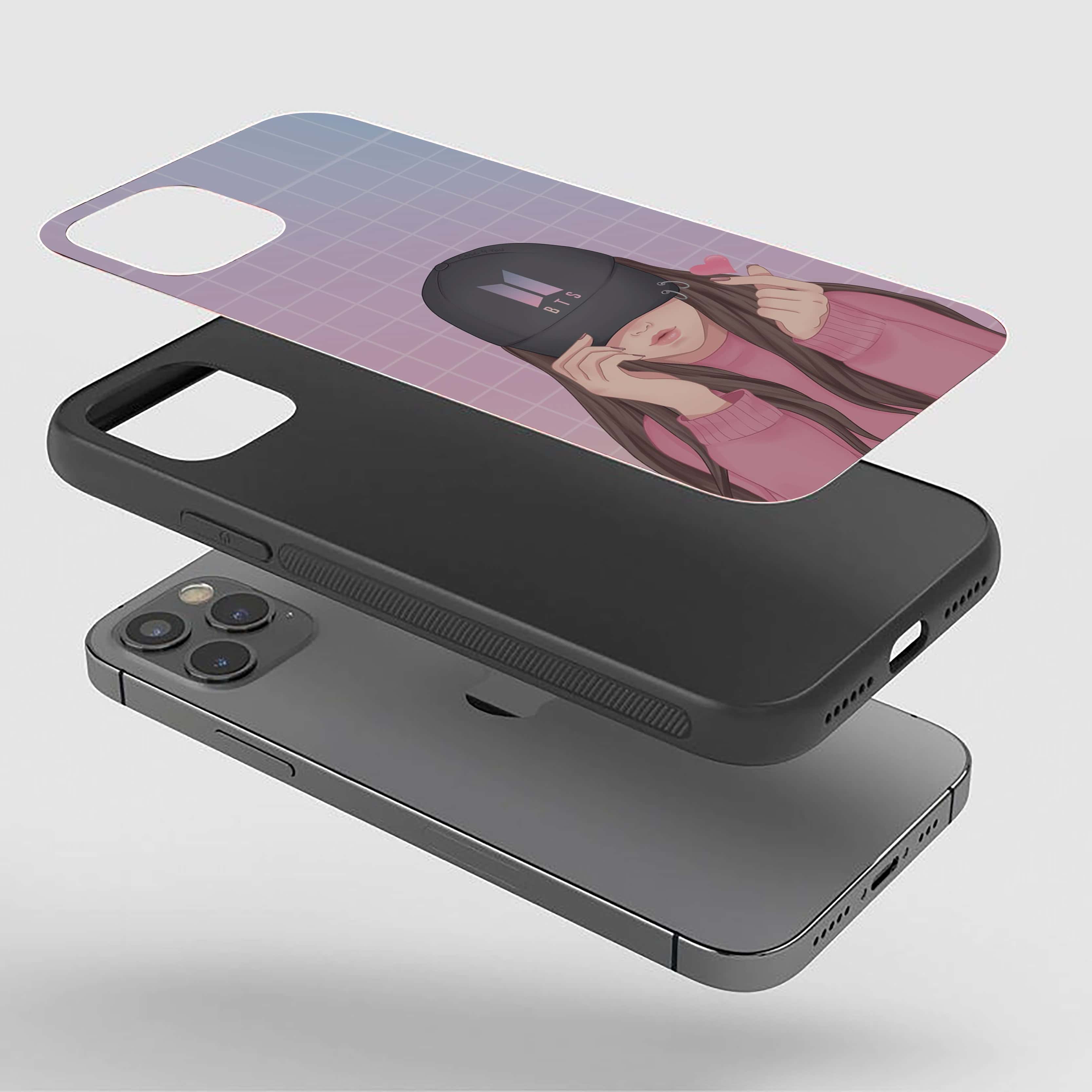Girl With Black Cap Silicone Armored Phone Case