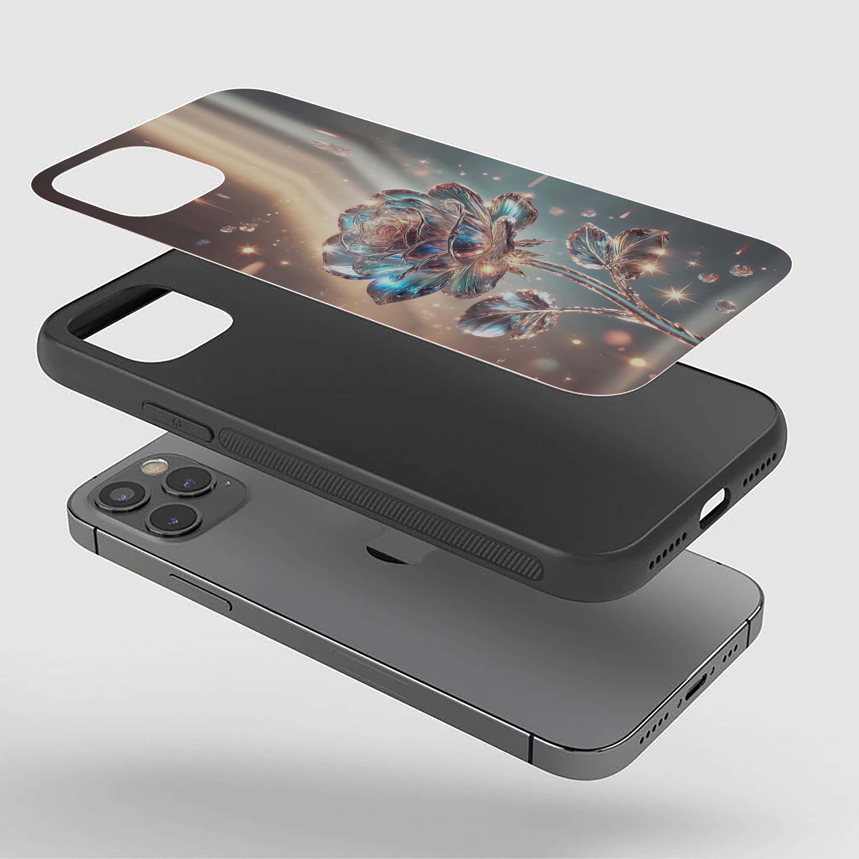 Golden Rose Silicone Armored Phone Case