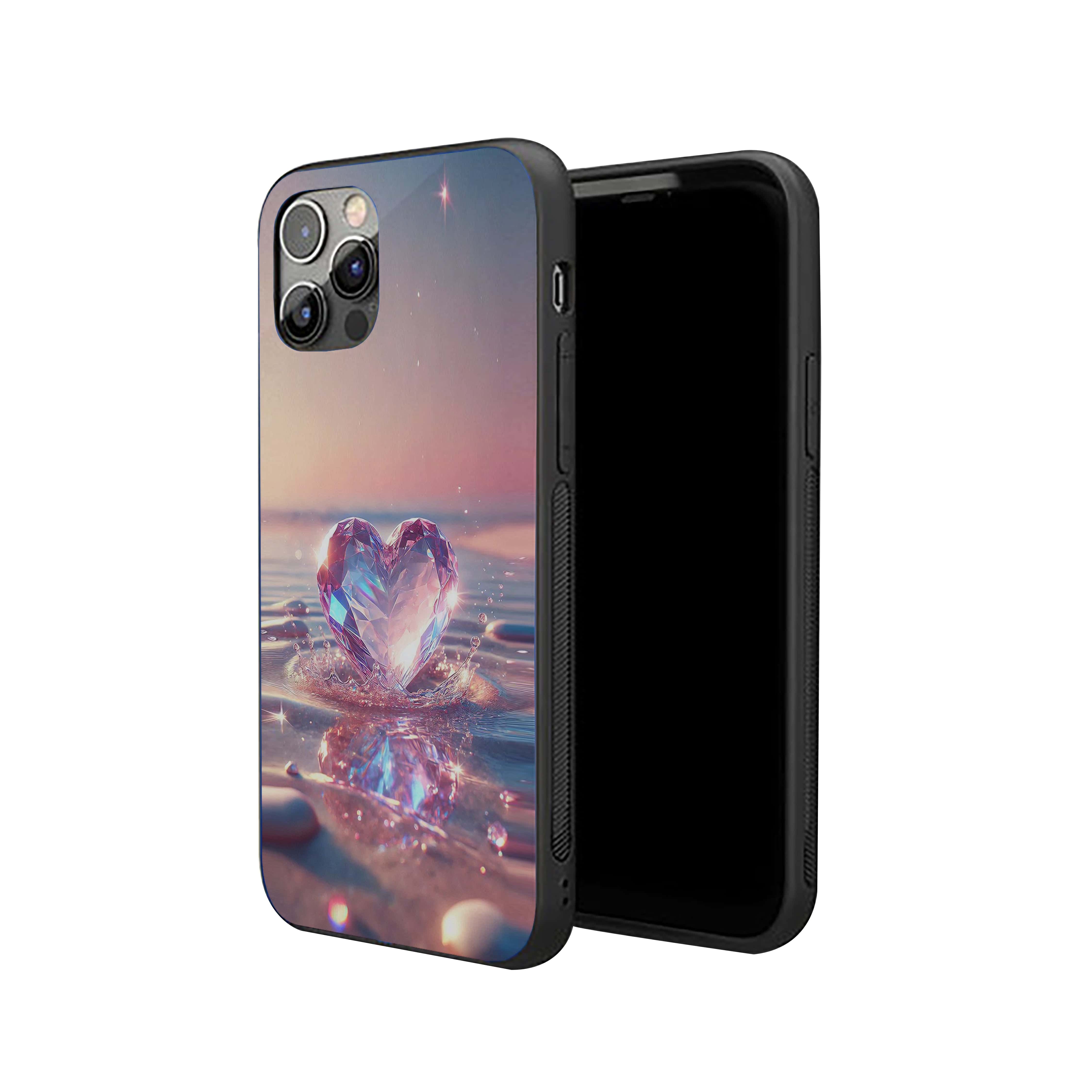 Water Theme Heart Silicone Armored Phone Case