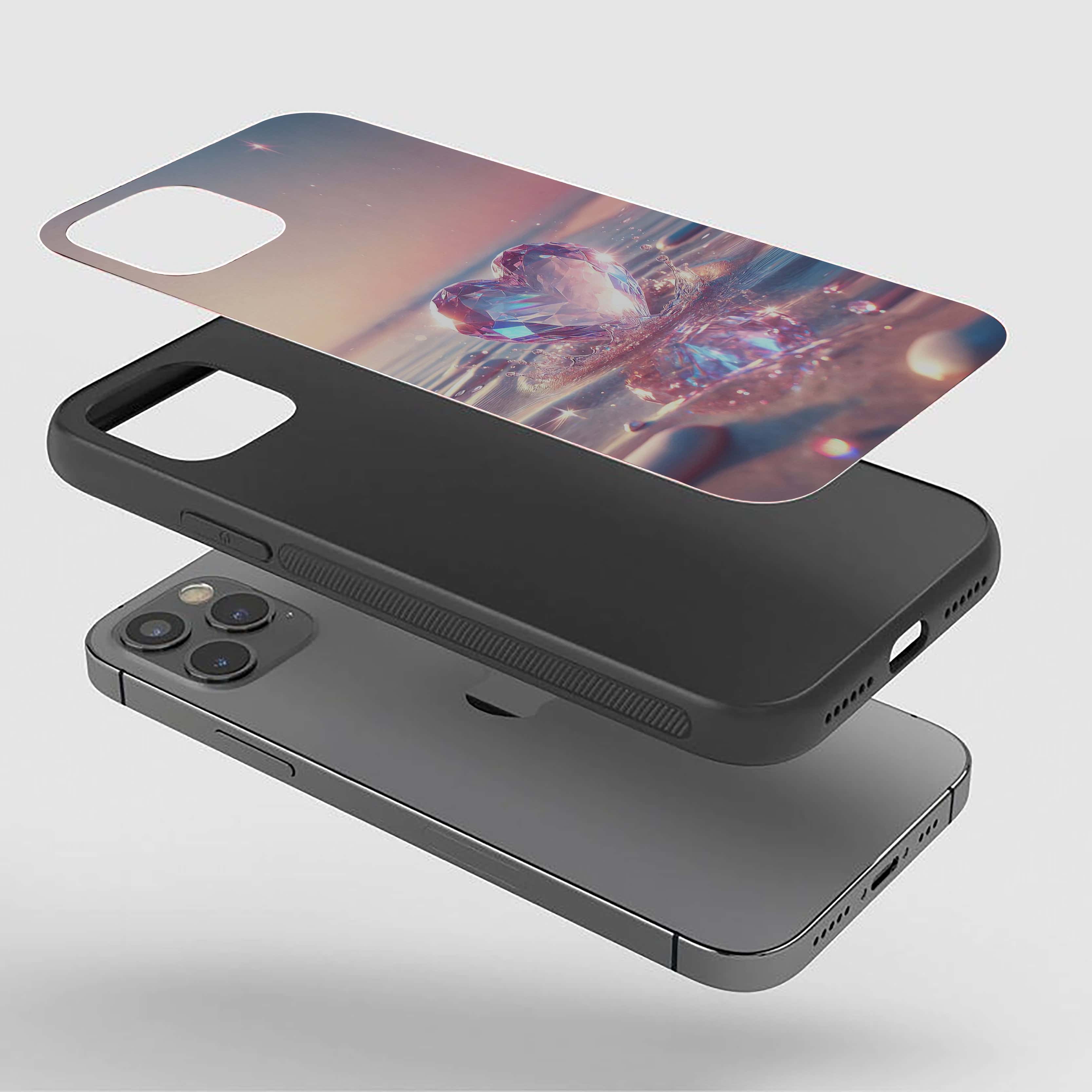 Water Theme Heart Silicone Armored Phone Case