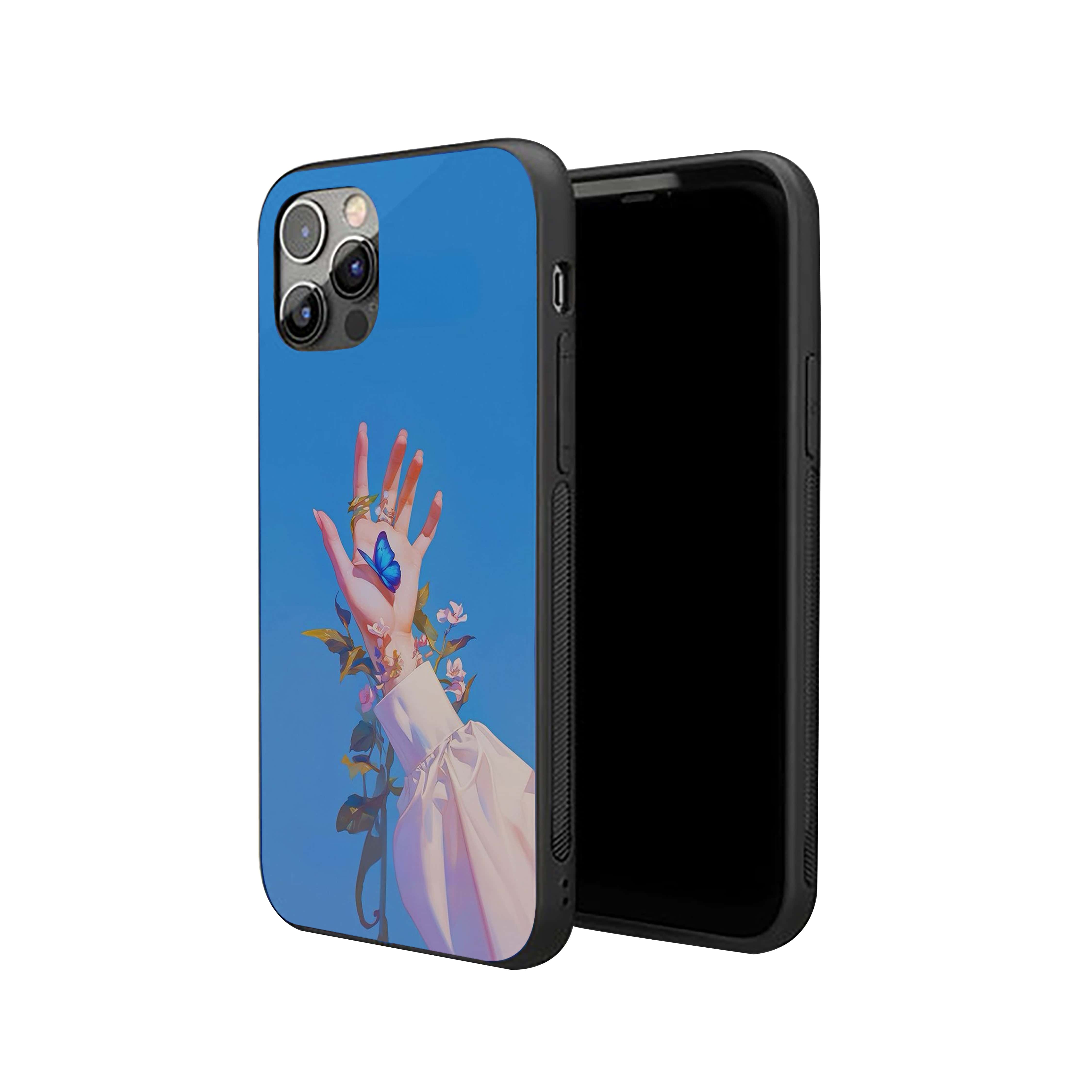 Butterfly On Hand Silicone Armored Phone Case