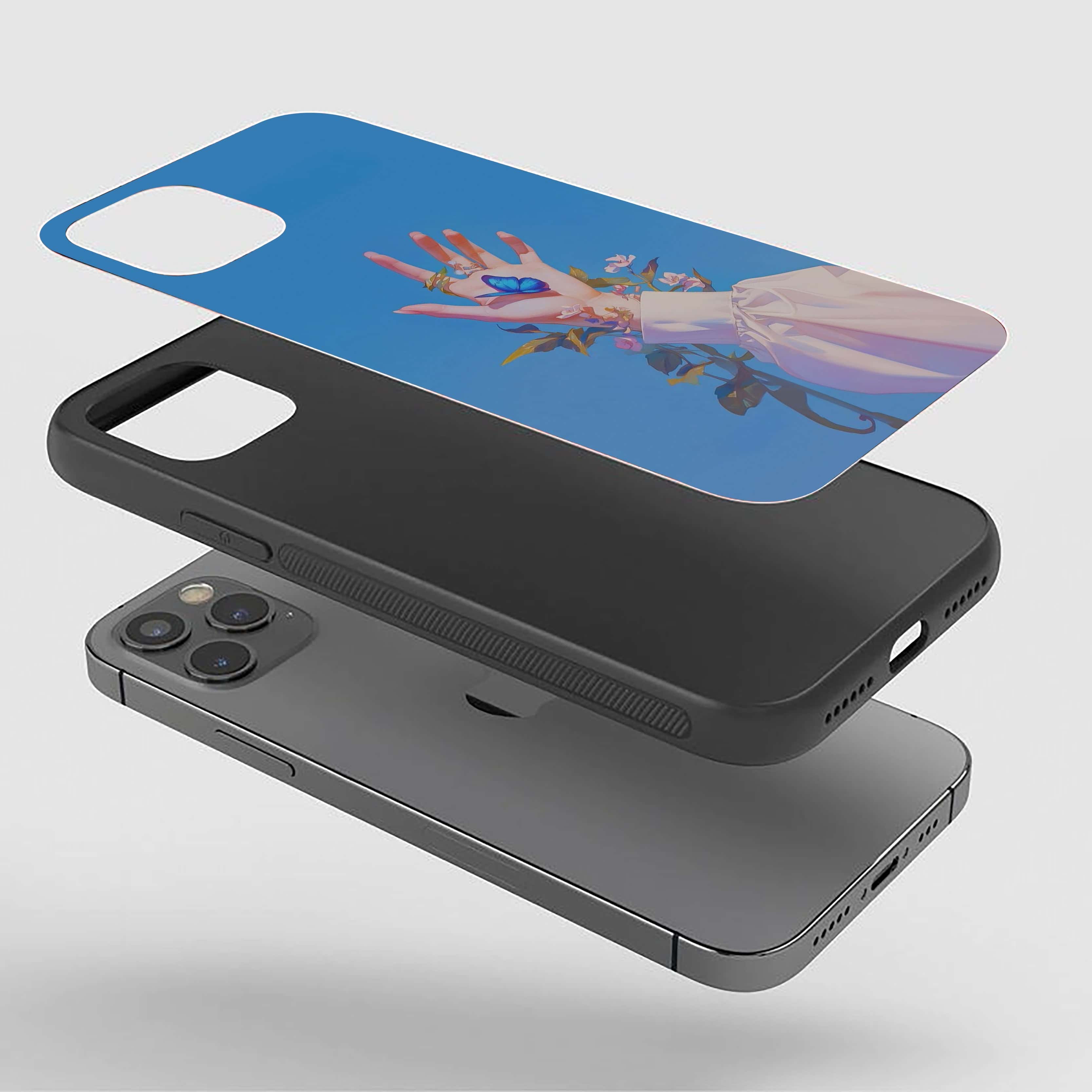 Butterfly On Hand Silicone Armored Phone Case