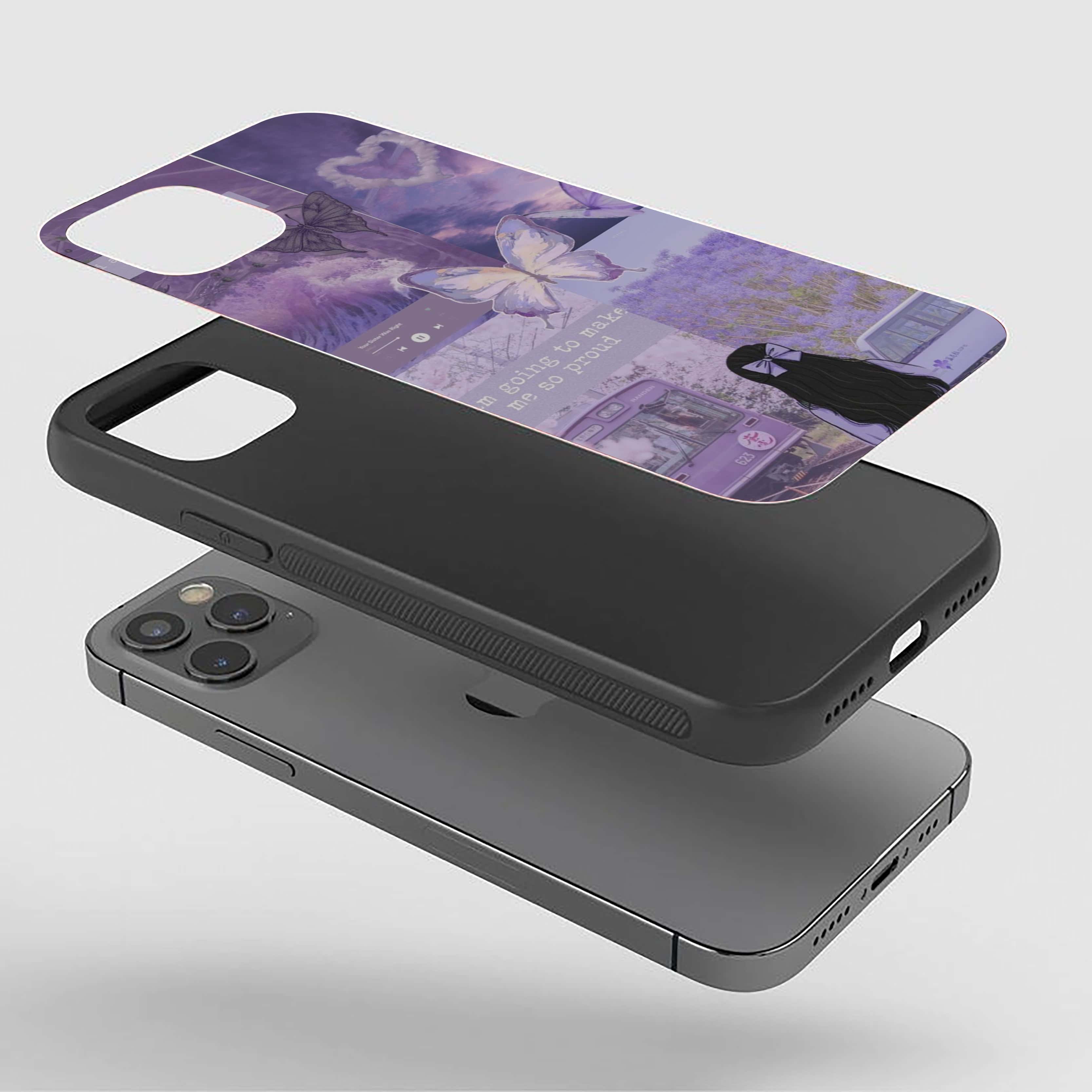 Butterfly Blue Love Theme Silicone Armored Phone Case