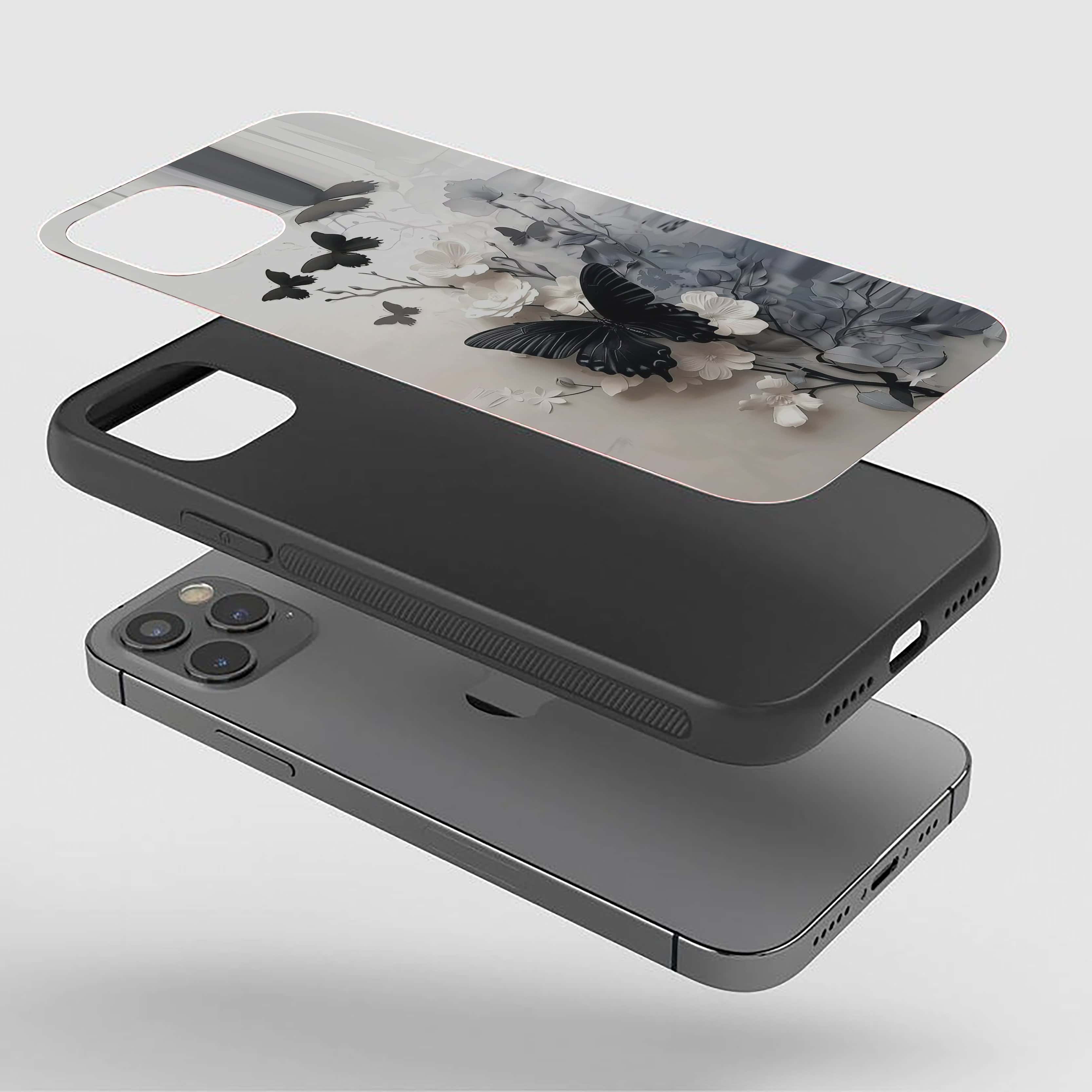 Butterfly Painting Silicone Armored Phone Case