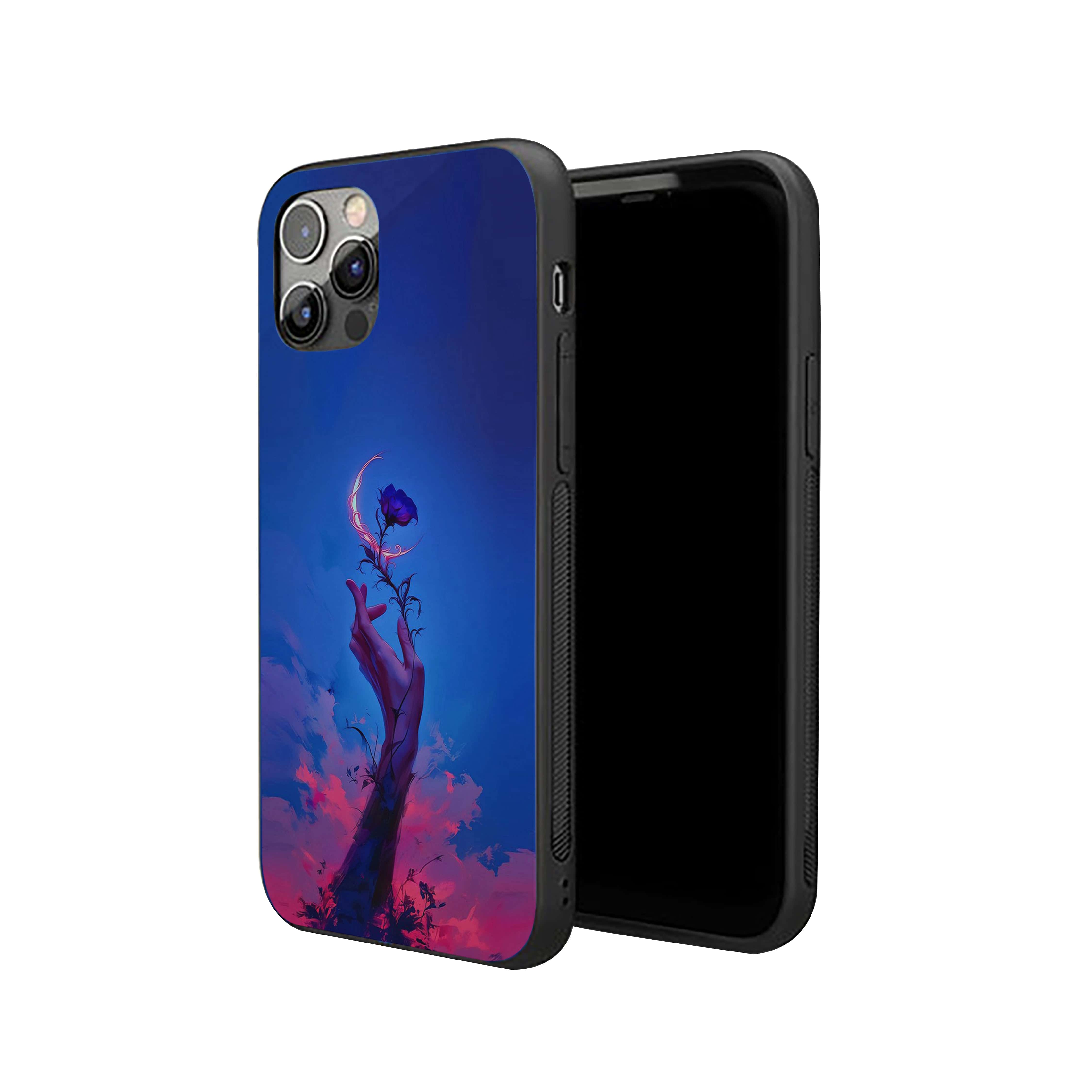 Dark Blue Butterfly Silicone Armored Phone Case