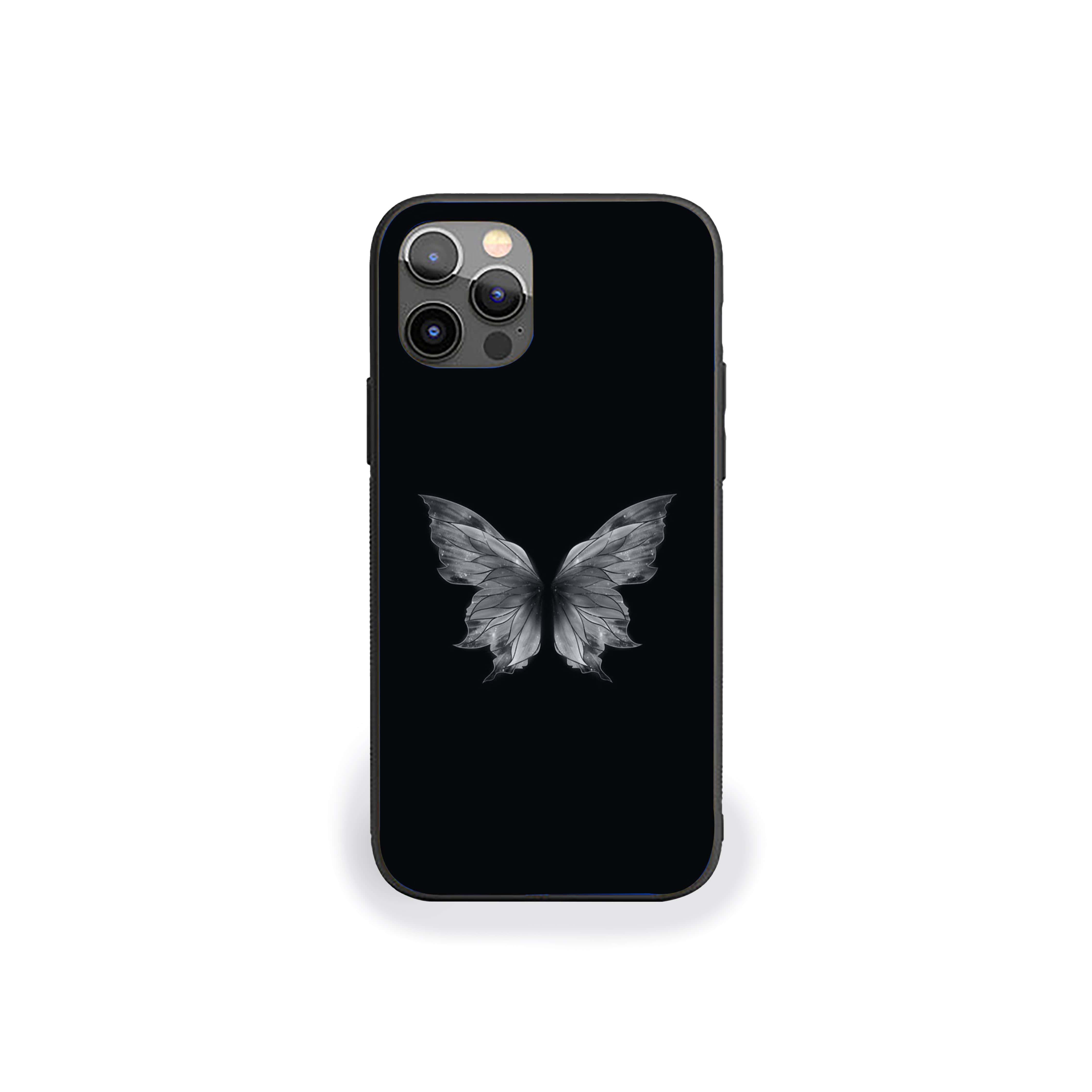 Butterfly In Black Background Silicone Armored Phone Case