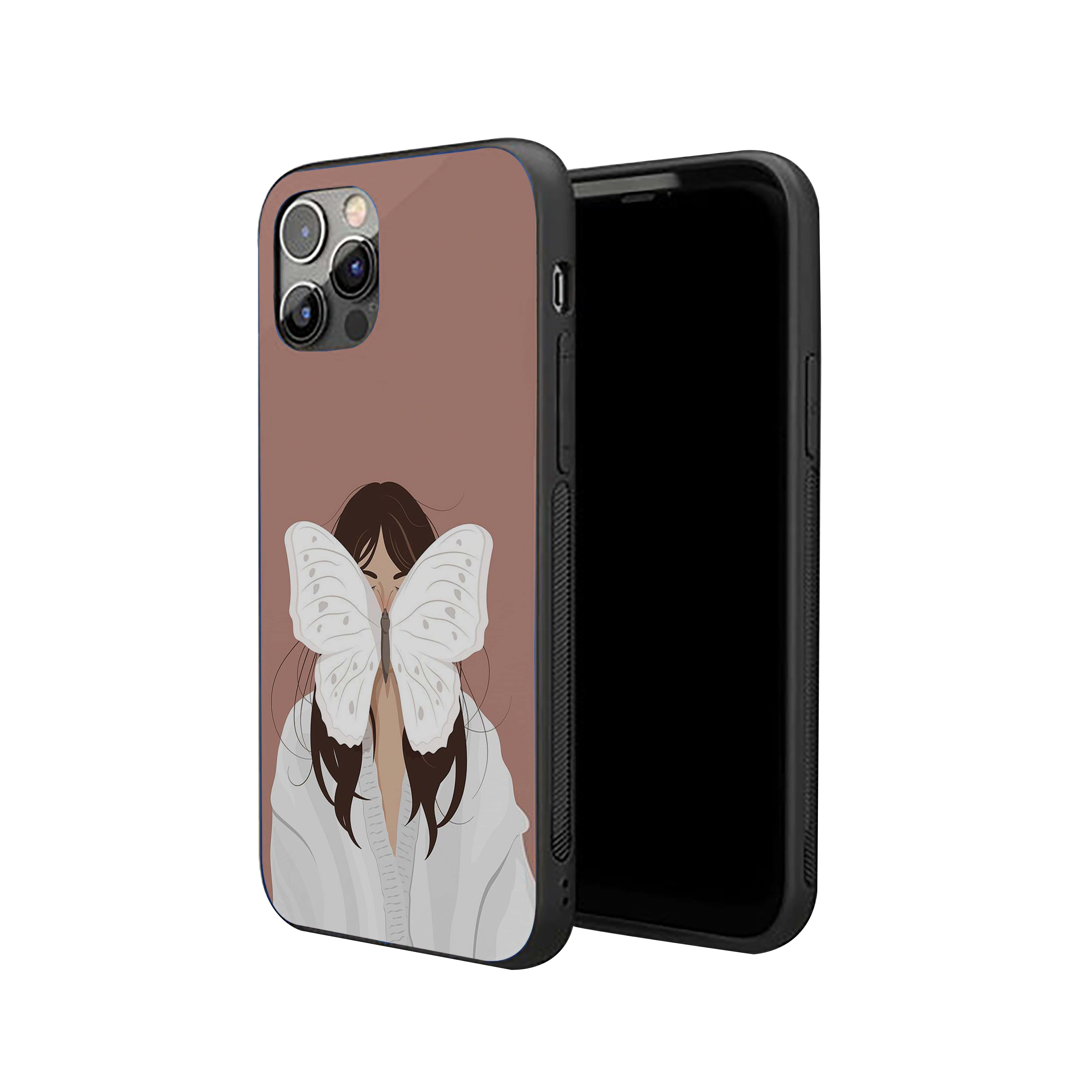 White Butterfly Girls Silicone Armored Phone Case