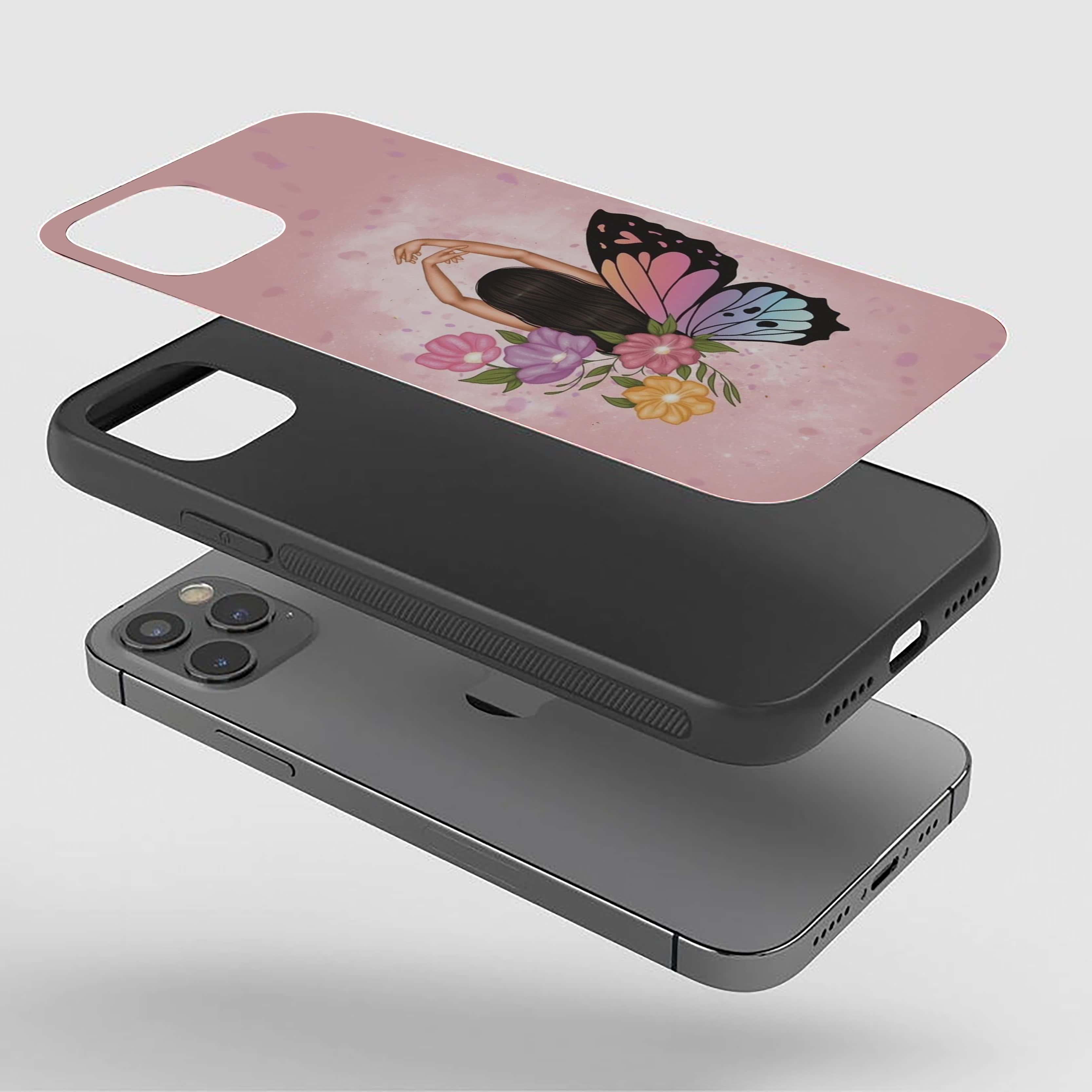 Butterfly-Girl Silicone Armored Phone Case
