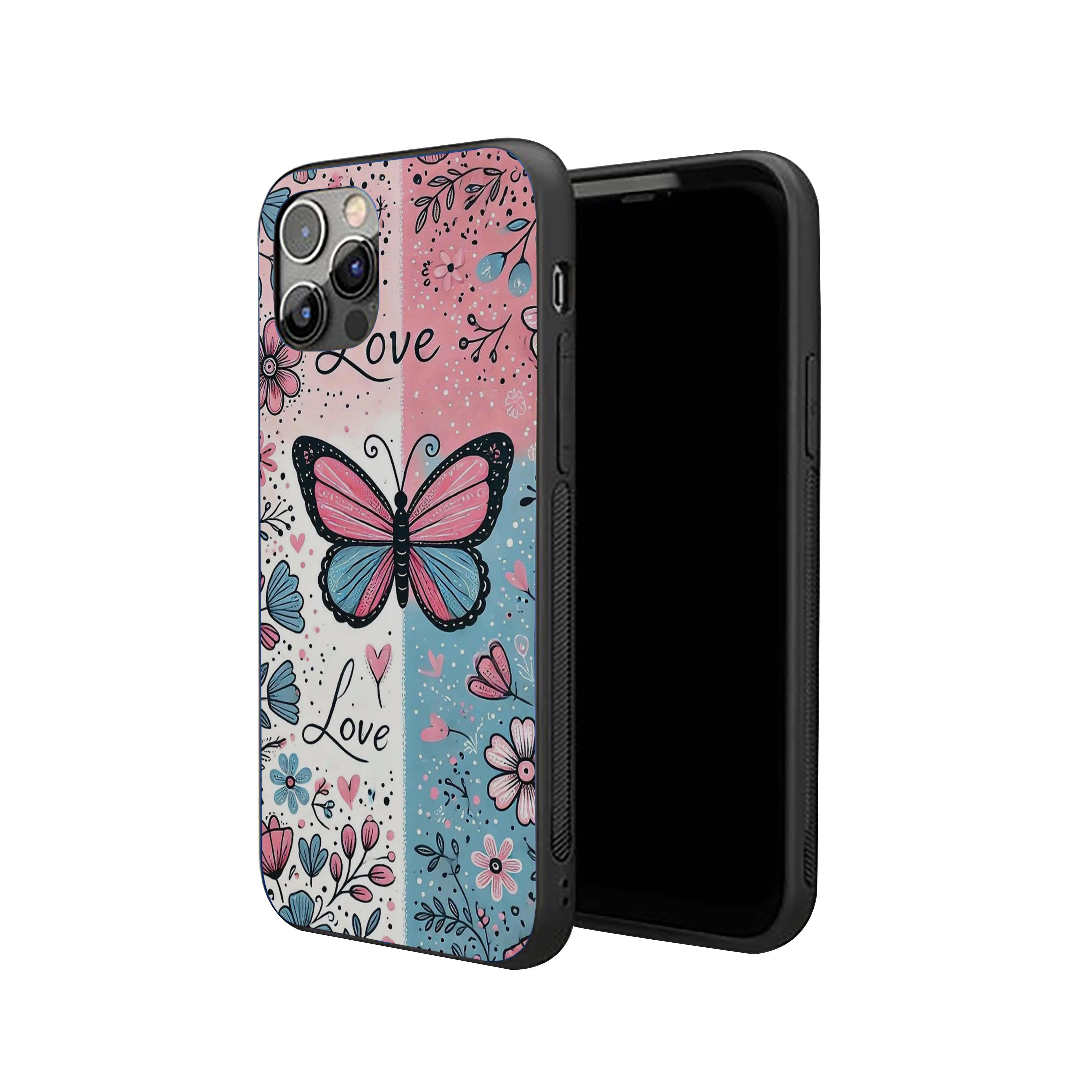 Butterfly Love Flower Girls Silicone Armored Phone Case