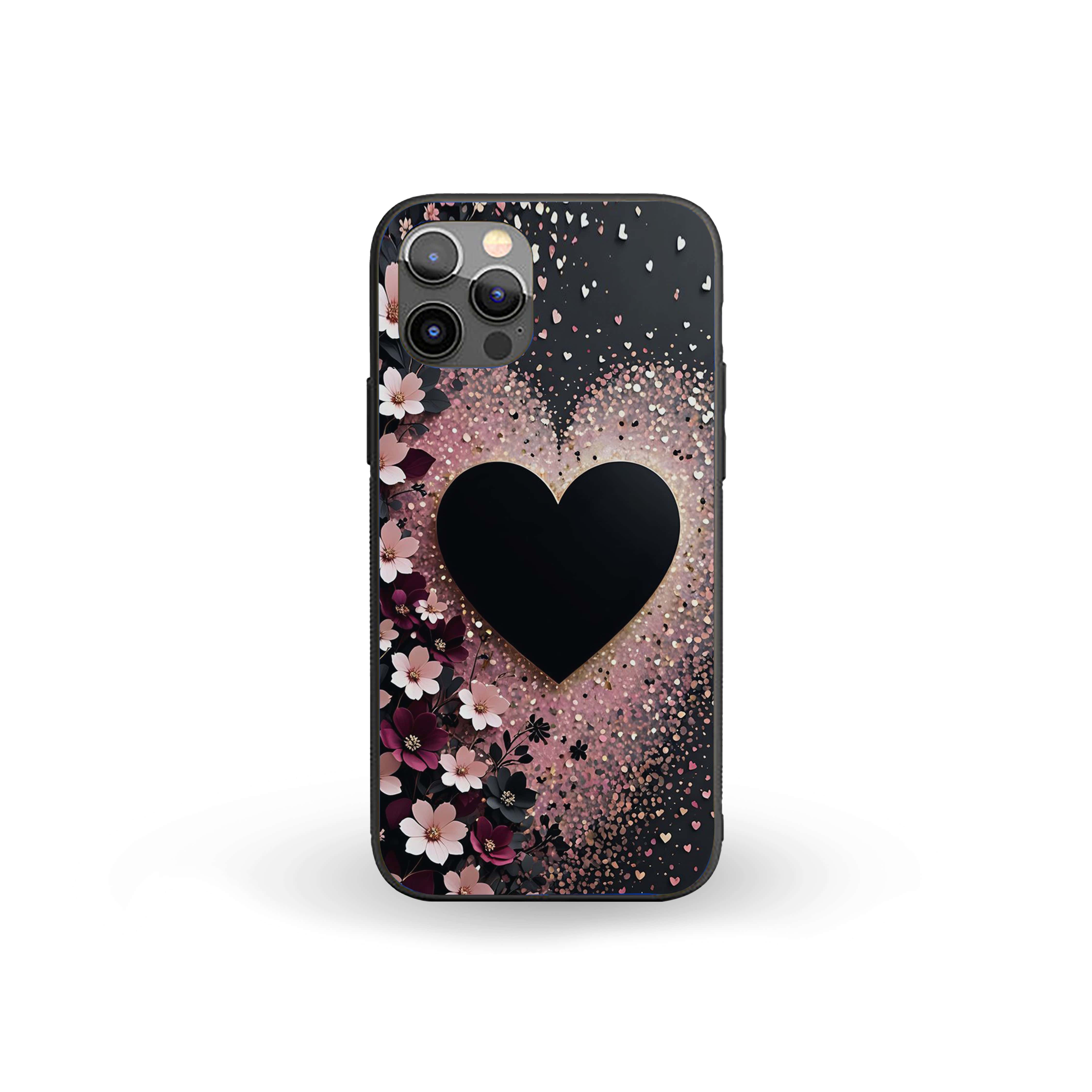 Black Heart Silicone Armored Phone Case