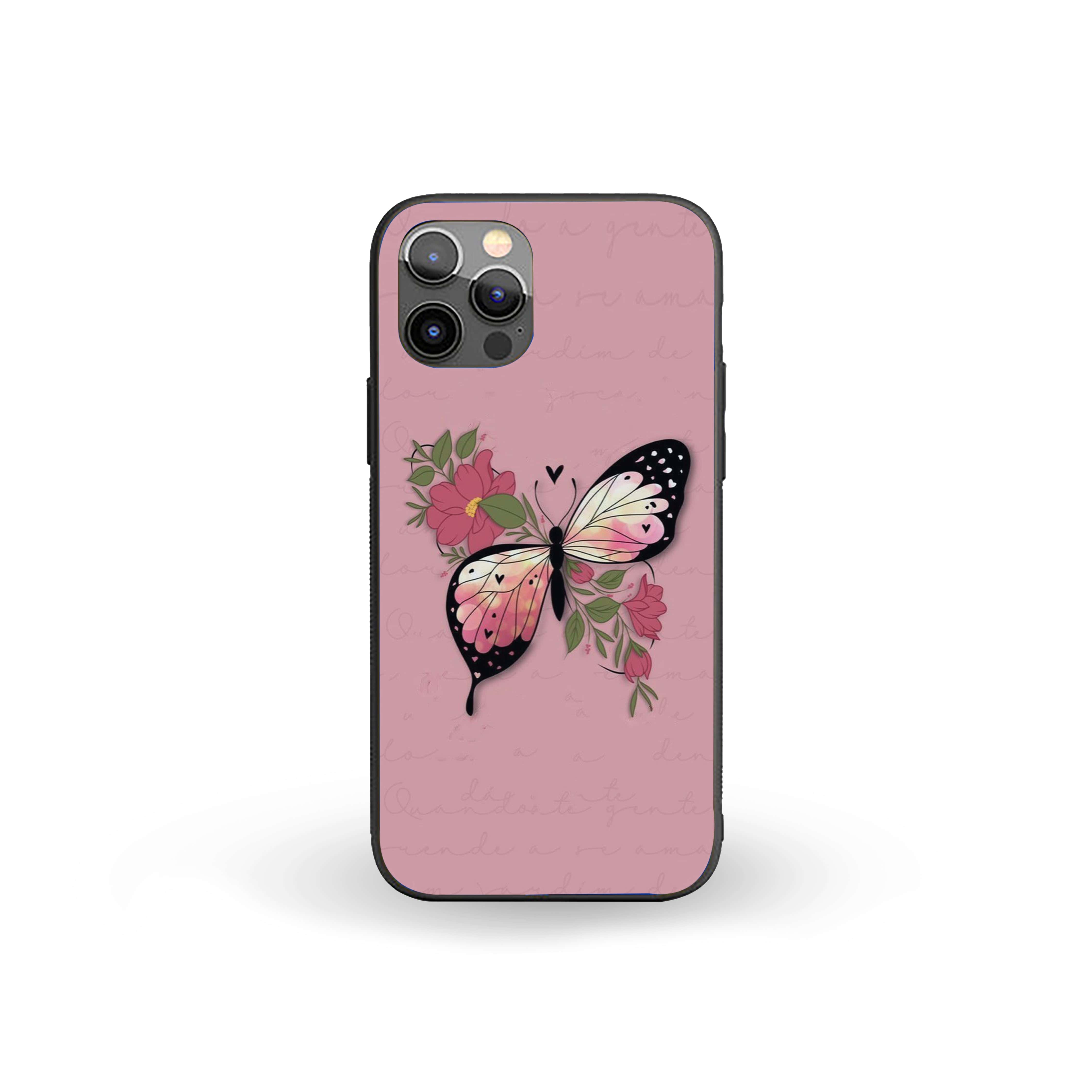 Black Wings Butterfly Silicone Armored Phone Case