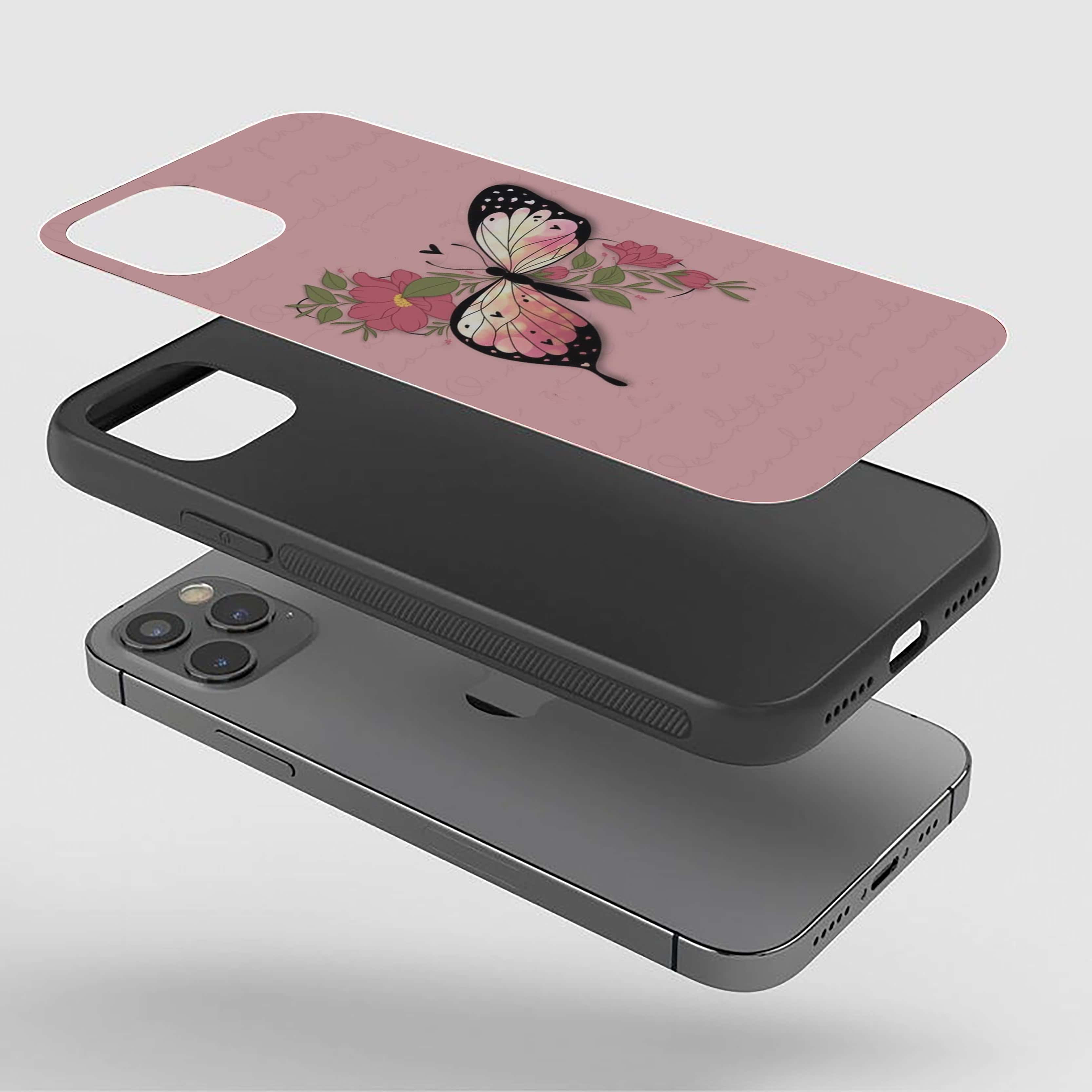 Black Wings Butterfly Silicone Armored Phone Case