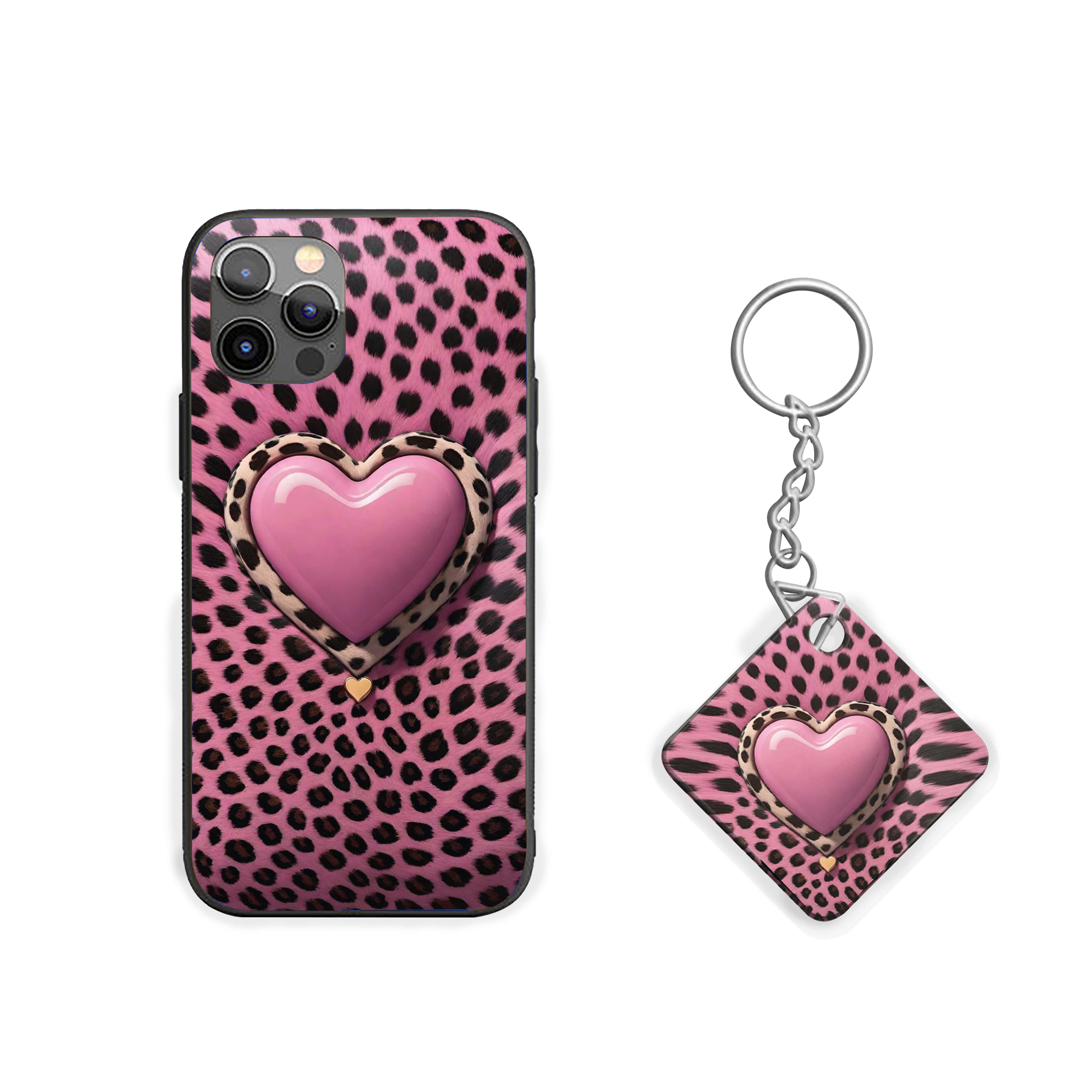Pink Black Heart Girls Silicone Armored Phone Case