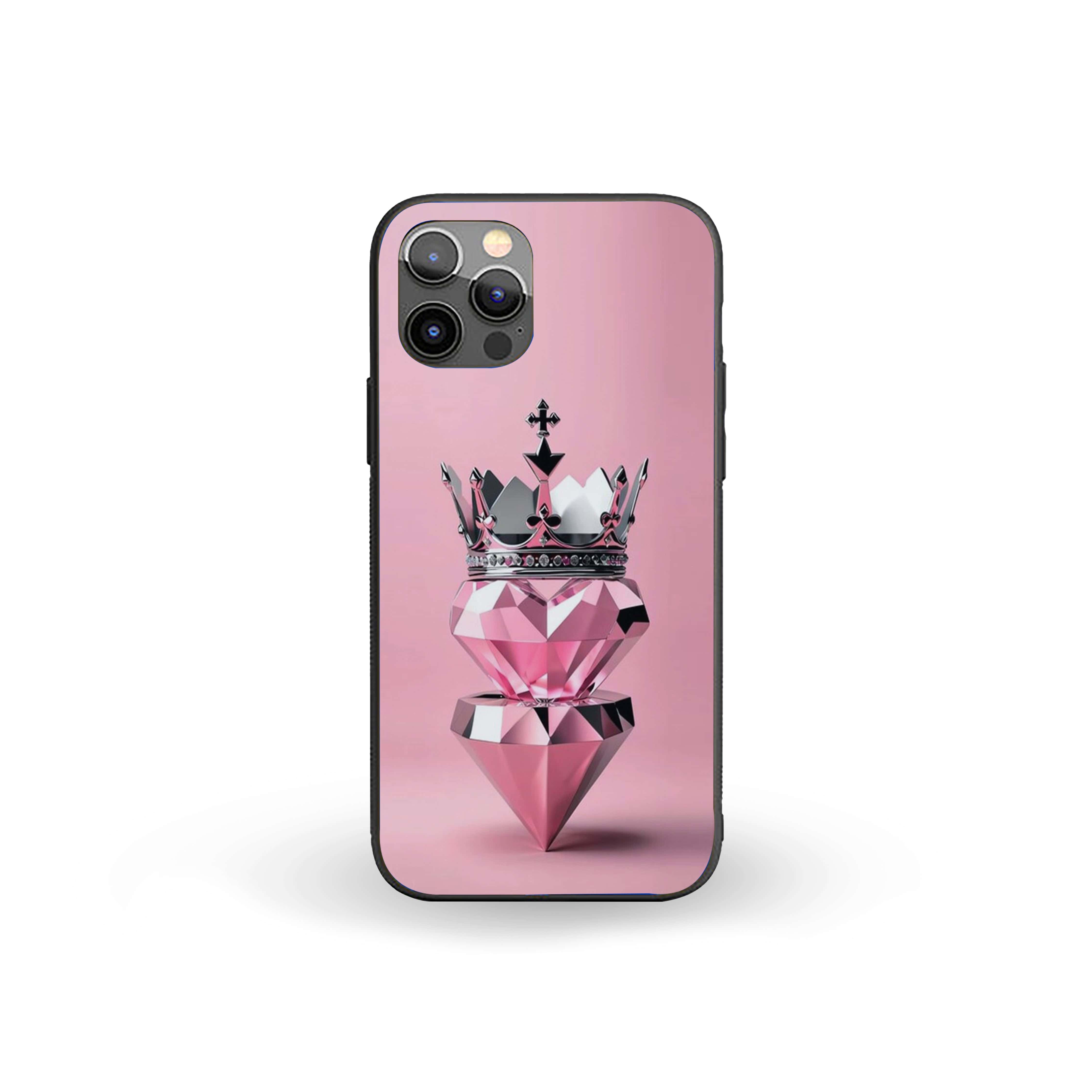 Diamond Shape Heart Girls Silicone Armored Phone Case