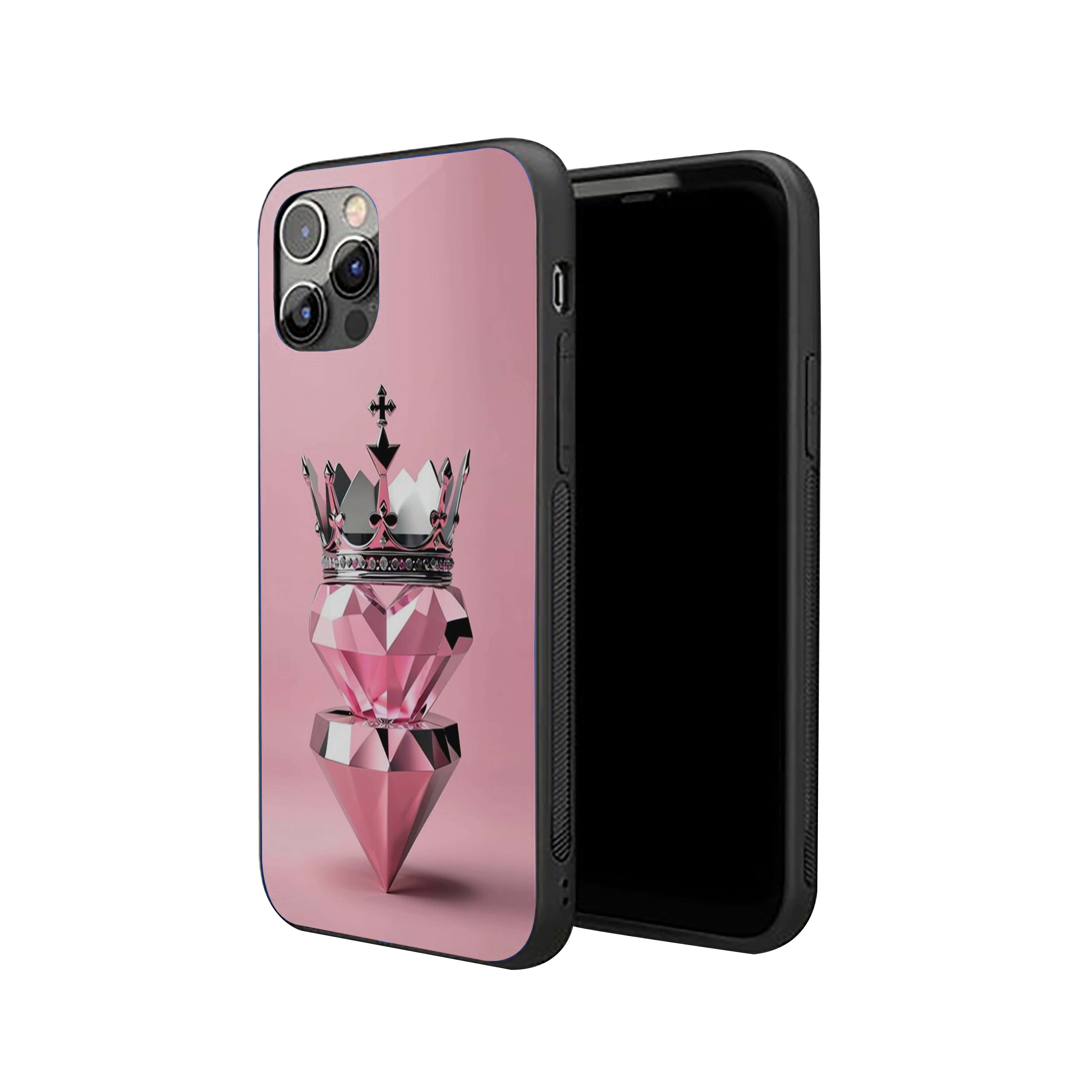 Diamond Shape Heart Girls Silicone Armored Phone Case