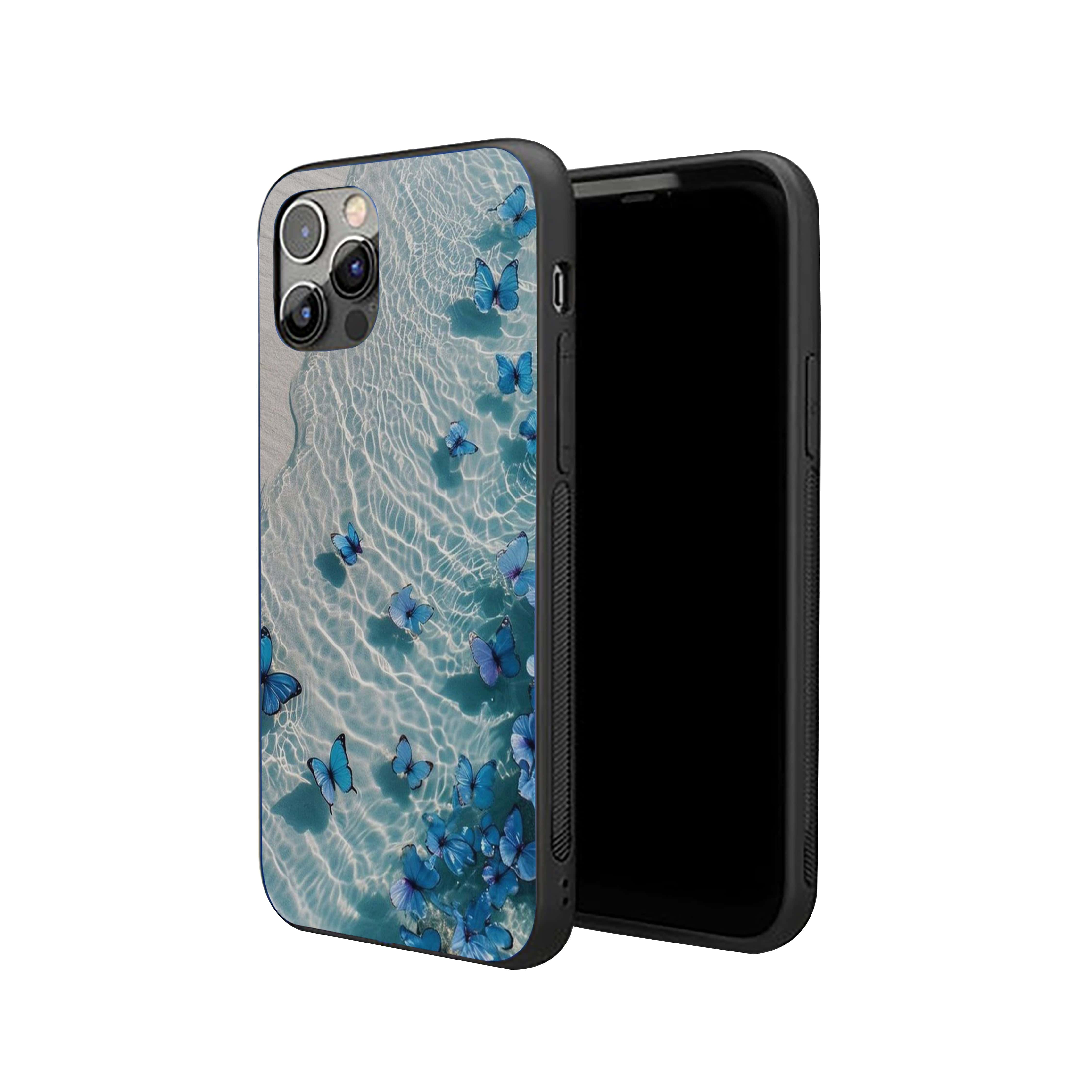 Blue Butterfly Girls Silicone Armored Phone Case
