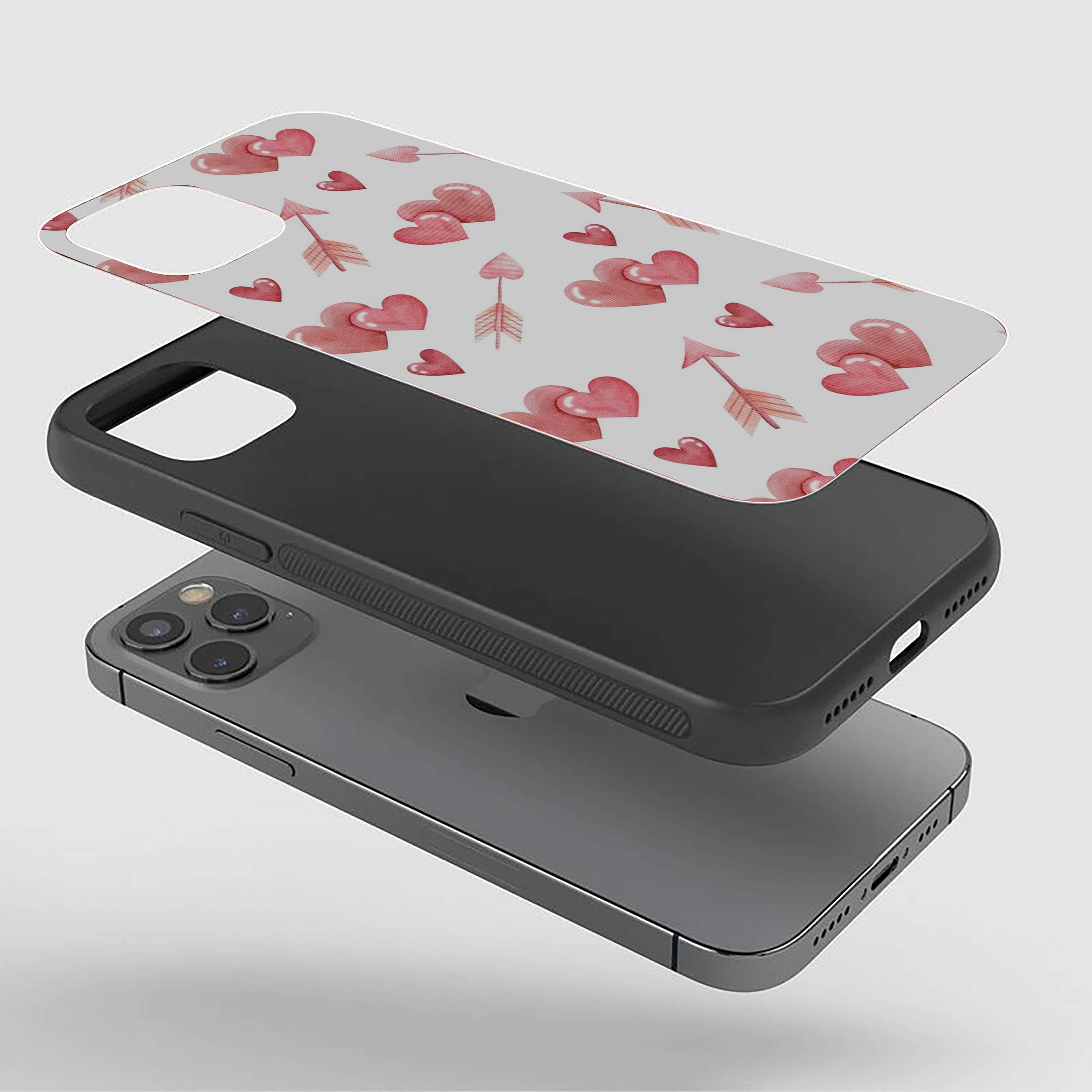 Couple Heart Love Theme Silicone Armored Phone Case
