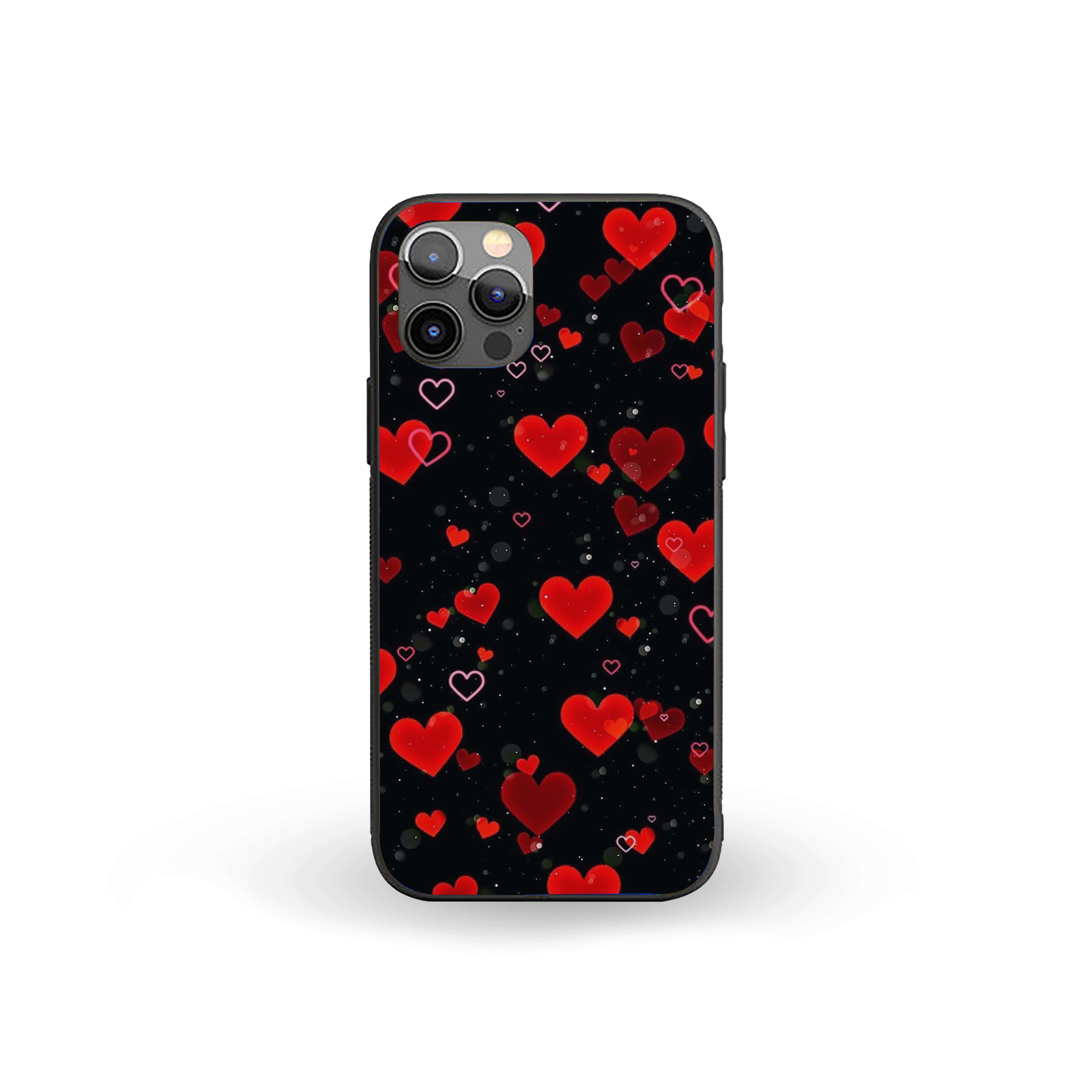 Heart With Black Background Silicone Armored Phone Case