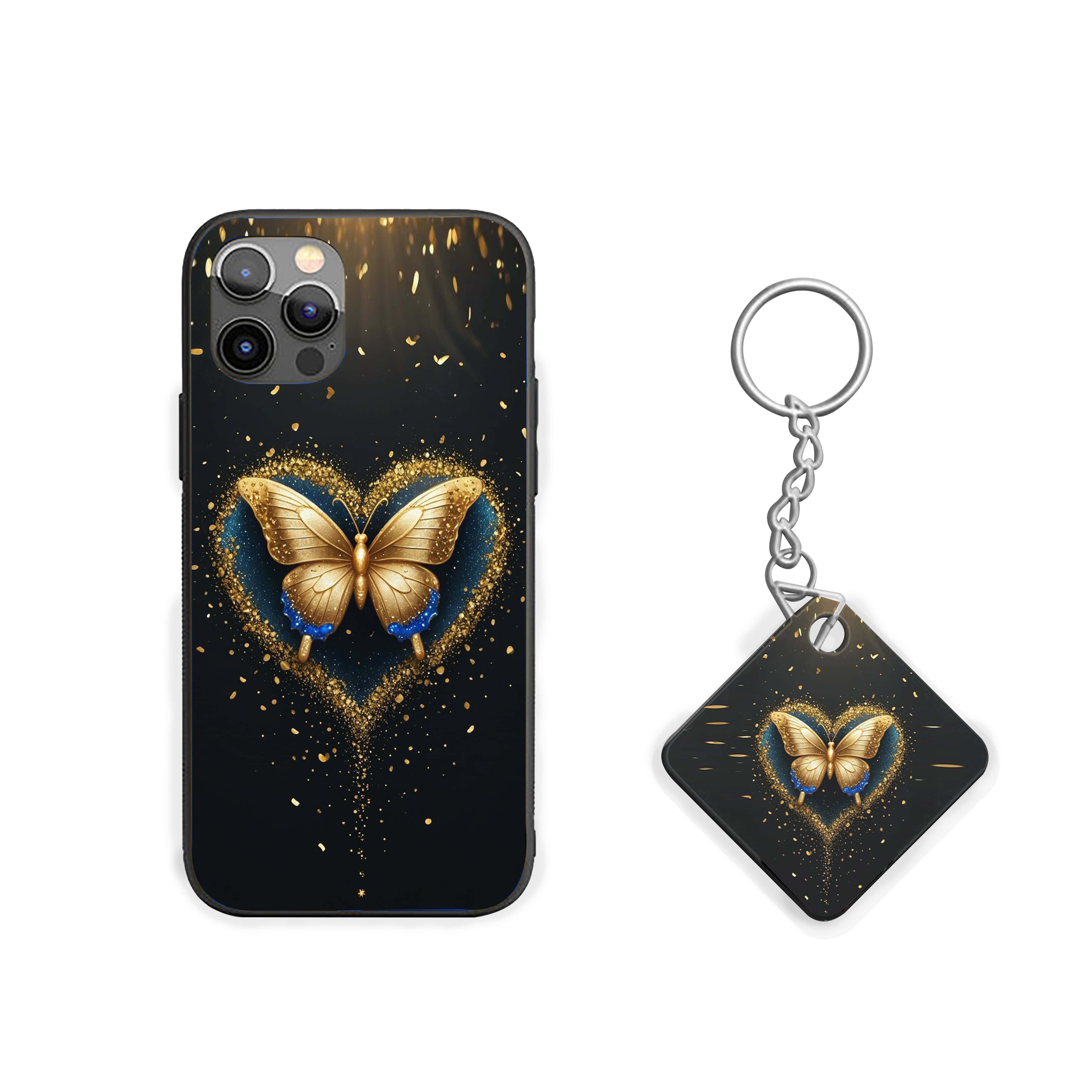 Blue Golden Butterfly Girls Silicone Armored Phone Case