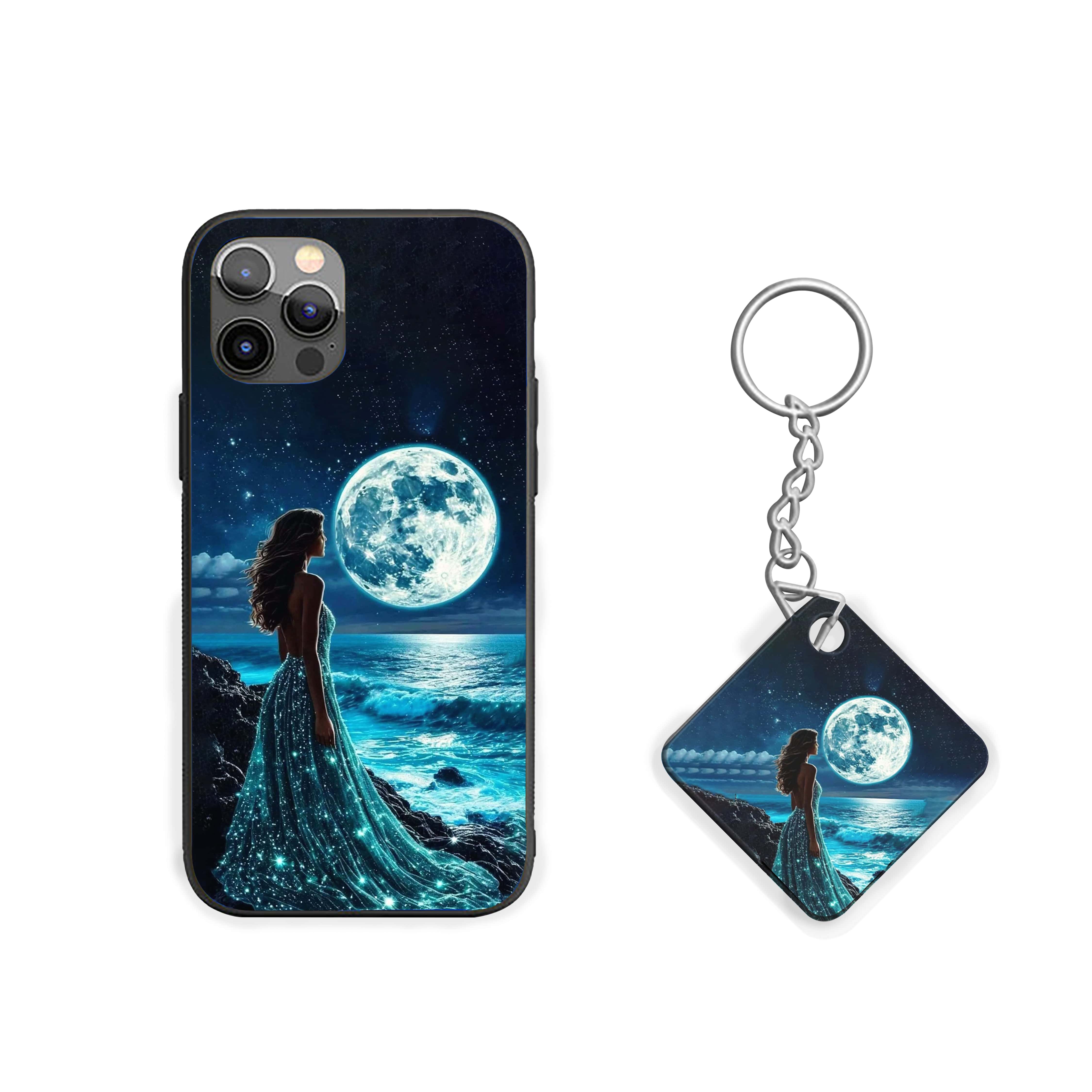 Moon Light Beach Girls Silicone Armored Phone Case