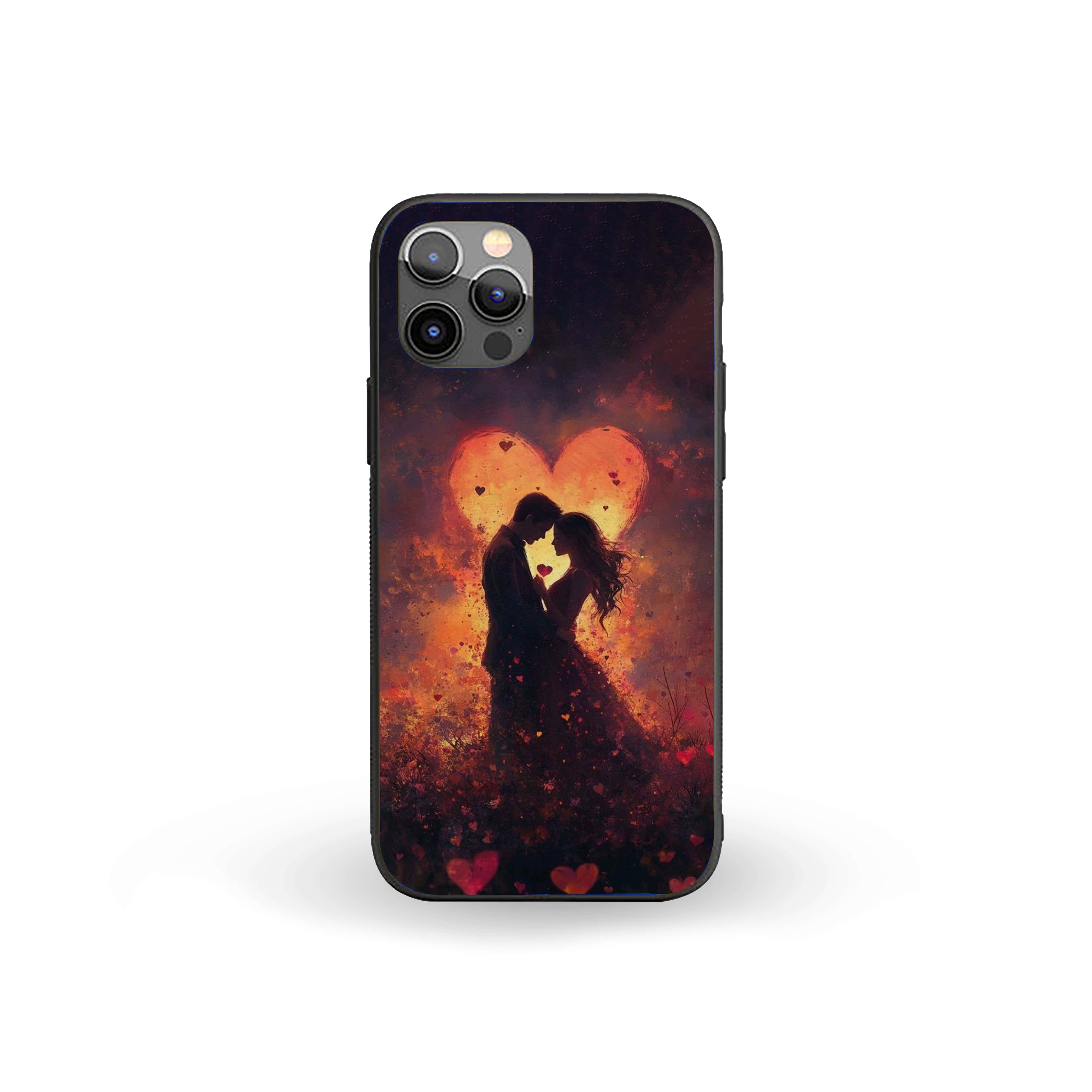 Couple At Moon Light Girls Silicone Armored Phone Case