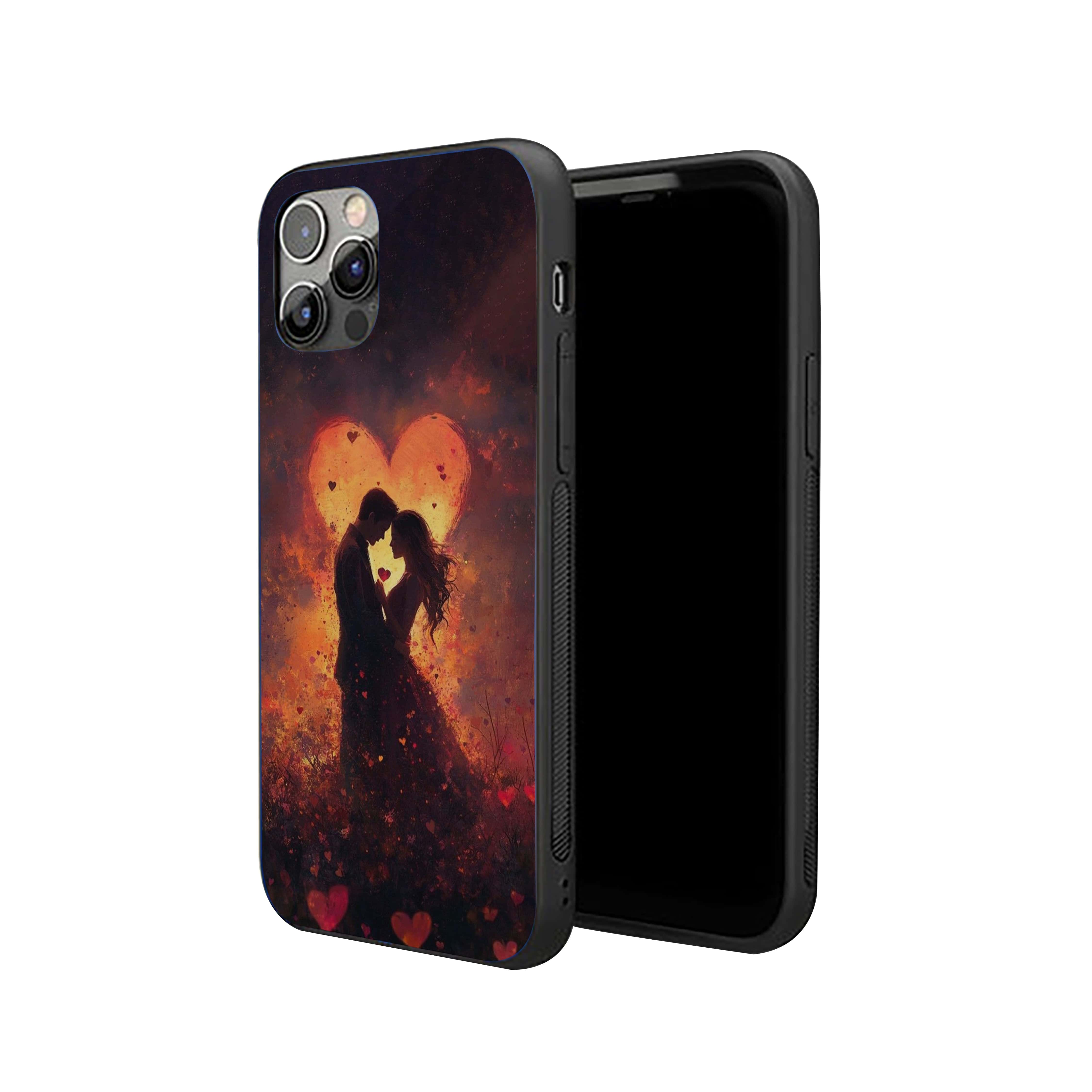 Couple At Moon Light Girls Silicone Armored Phone Case