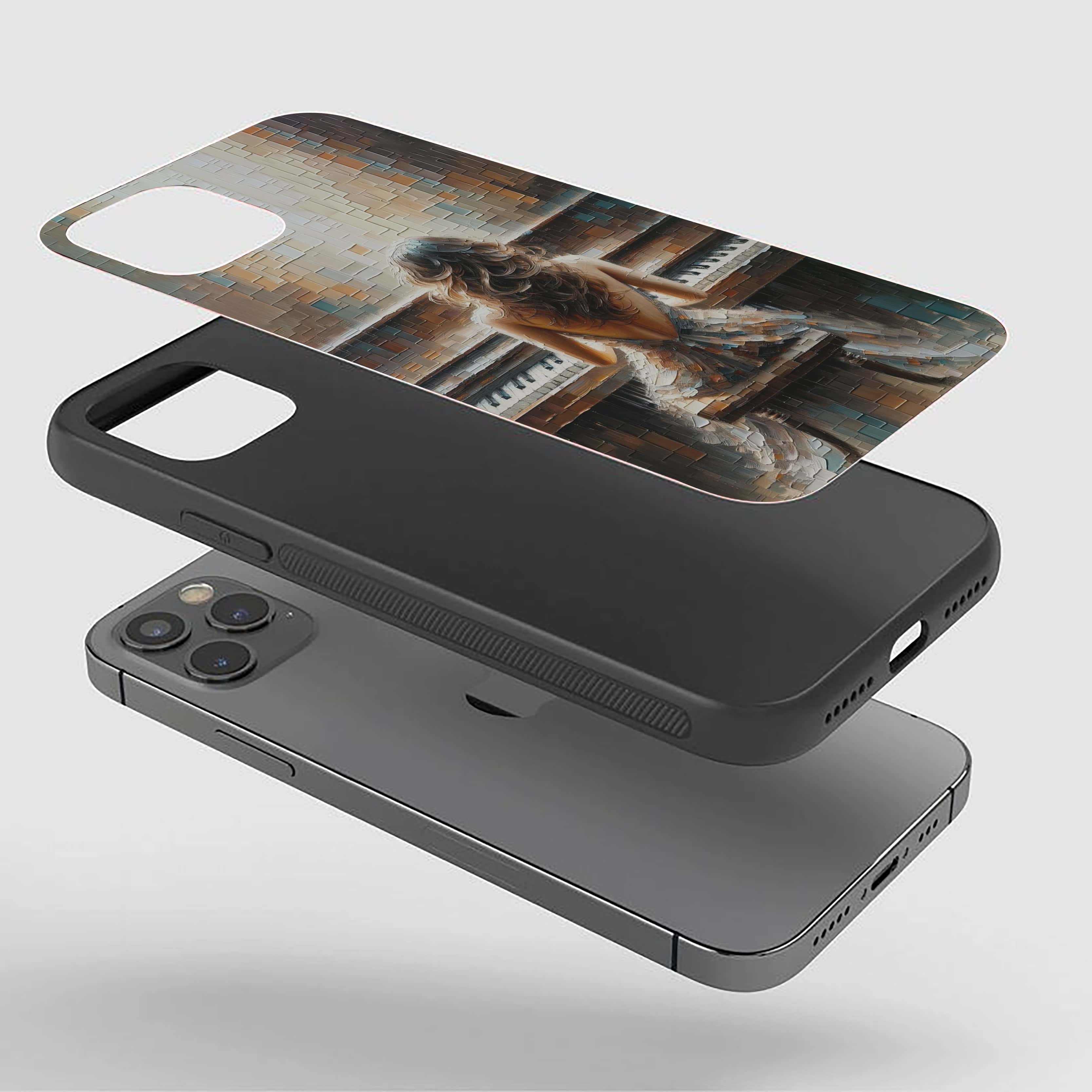 Piano Girl Silicone Armored Phone Case