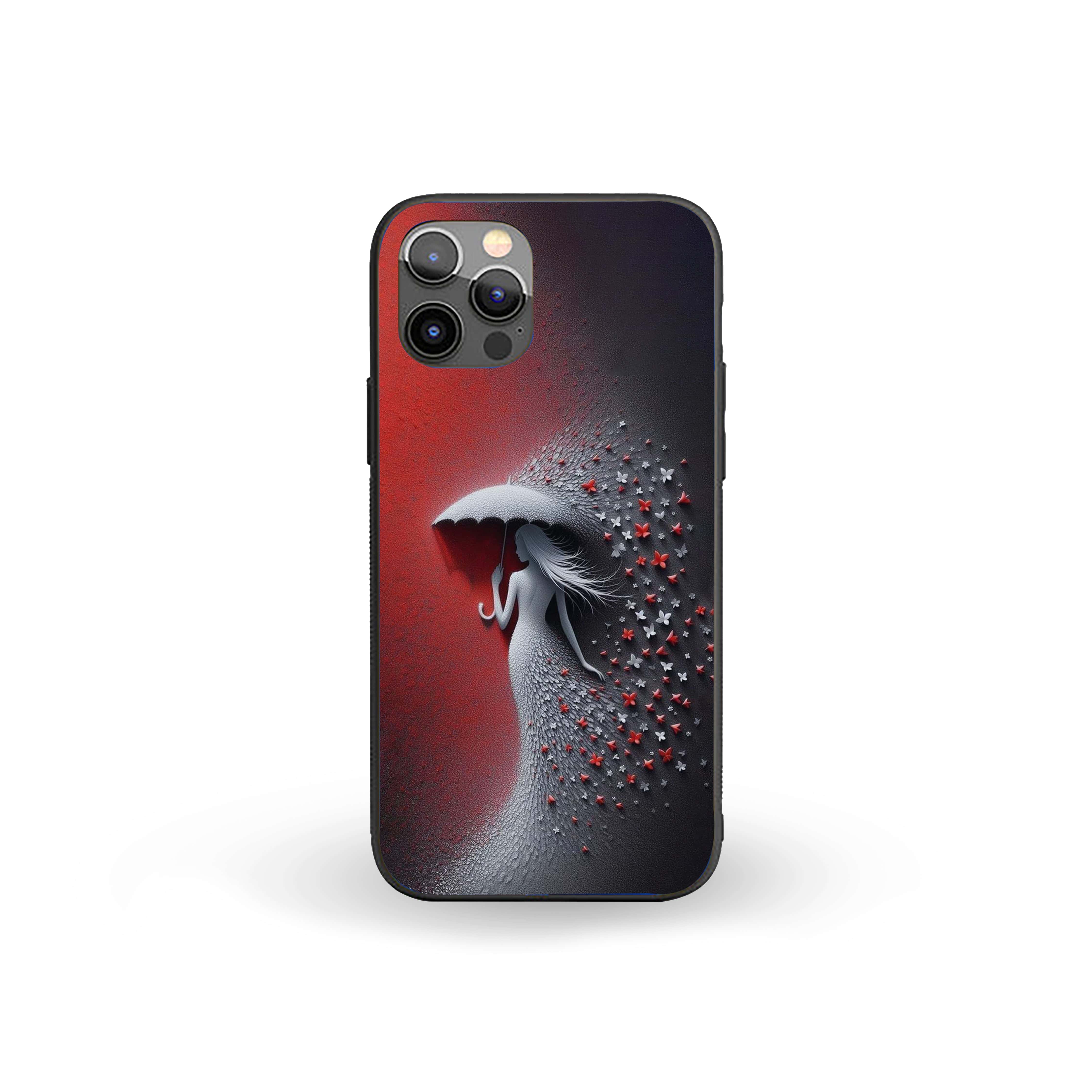 Angel Girl With White Umbrella Silicone Armored Phone Case