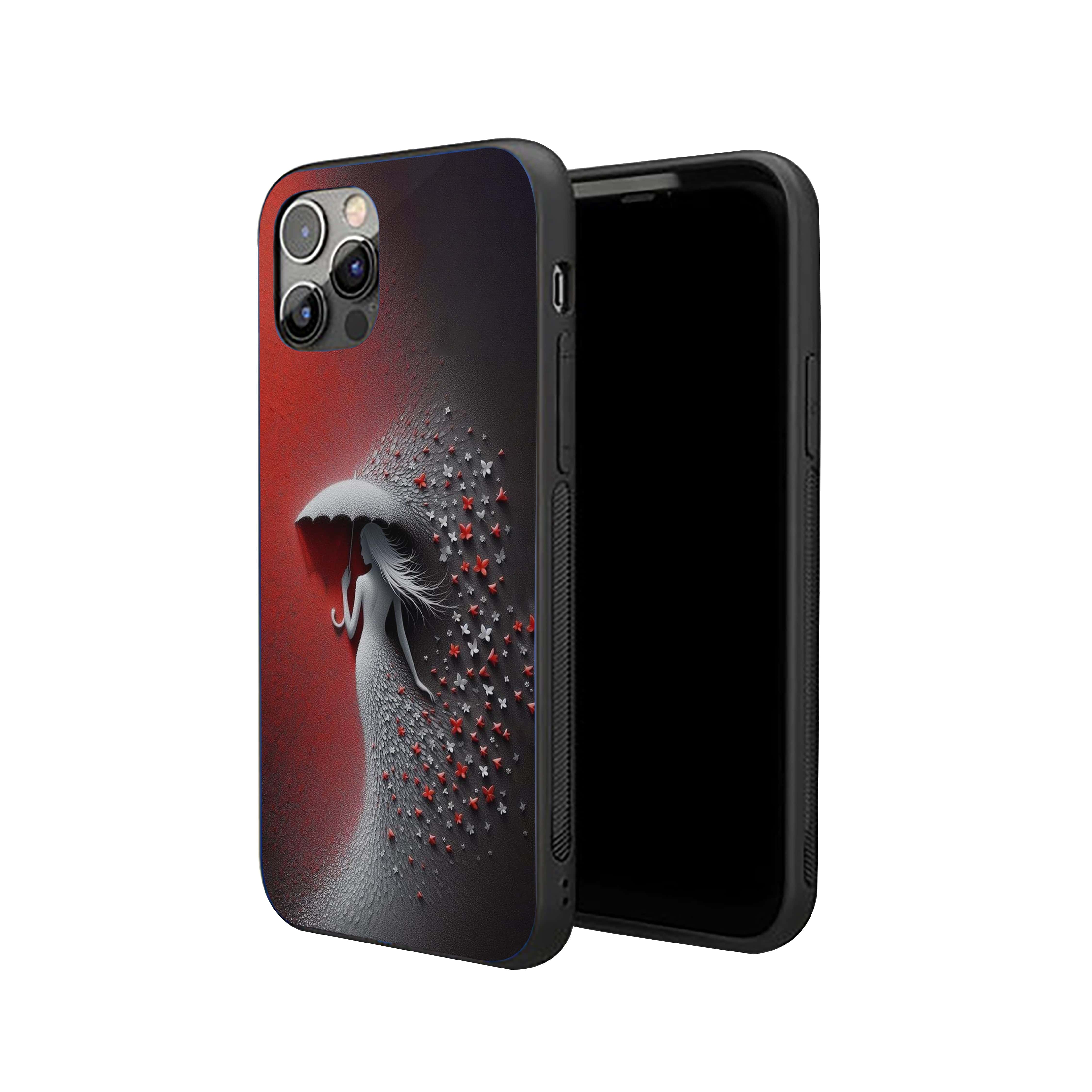 Angel Girl With White Umbrella Silicone Armored Phone Case