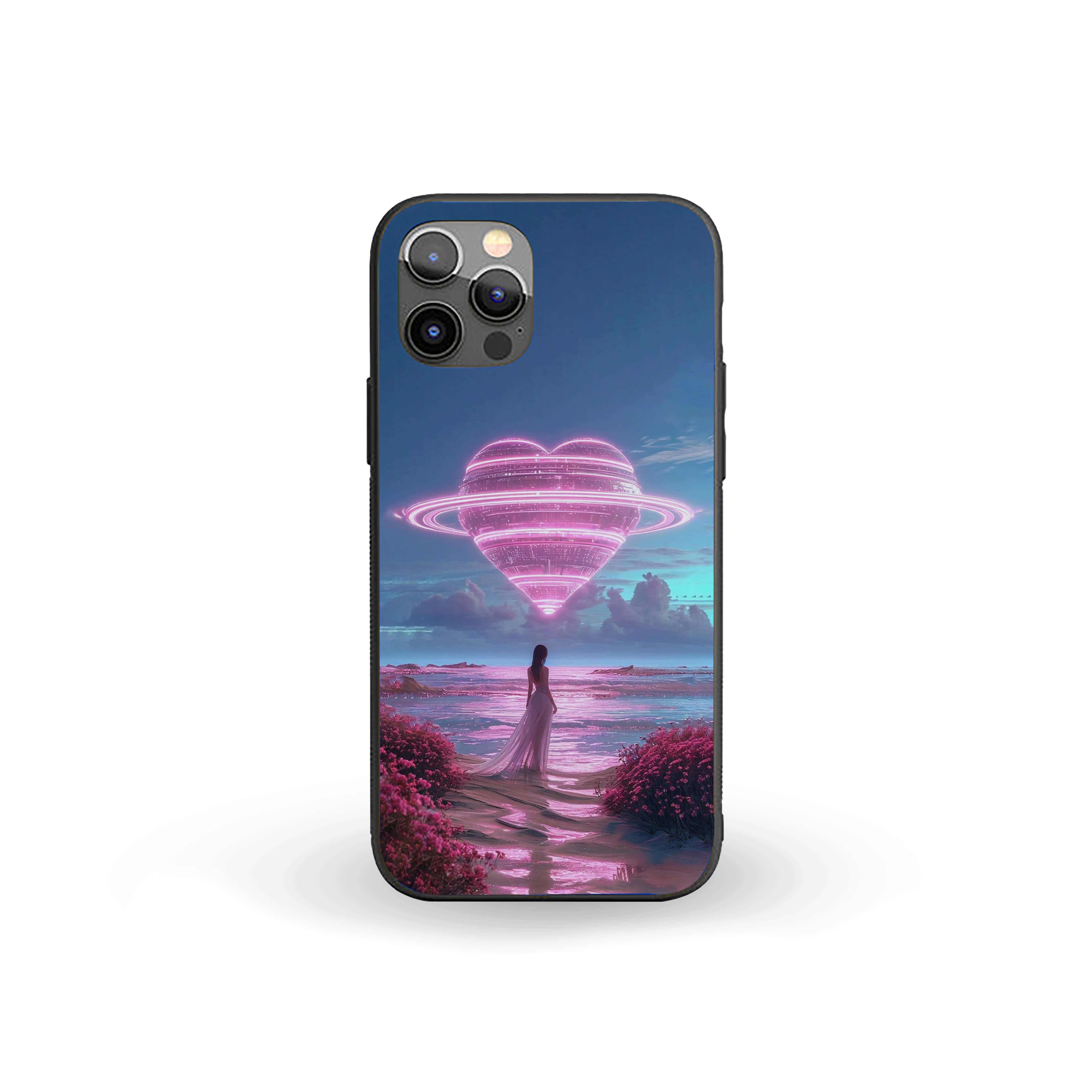 Girl At Beach Love Theme Silicone Armored Phone Case