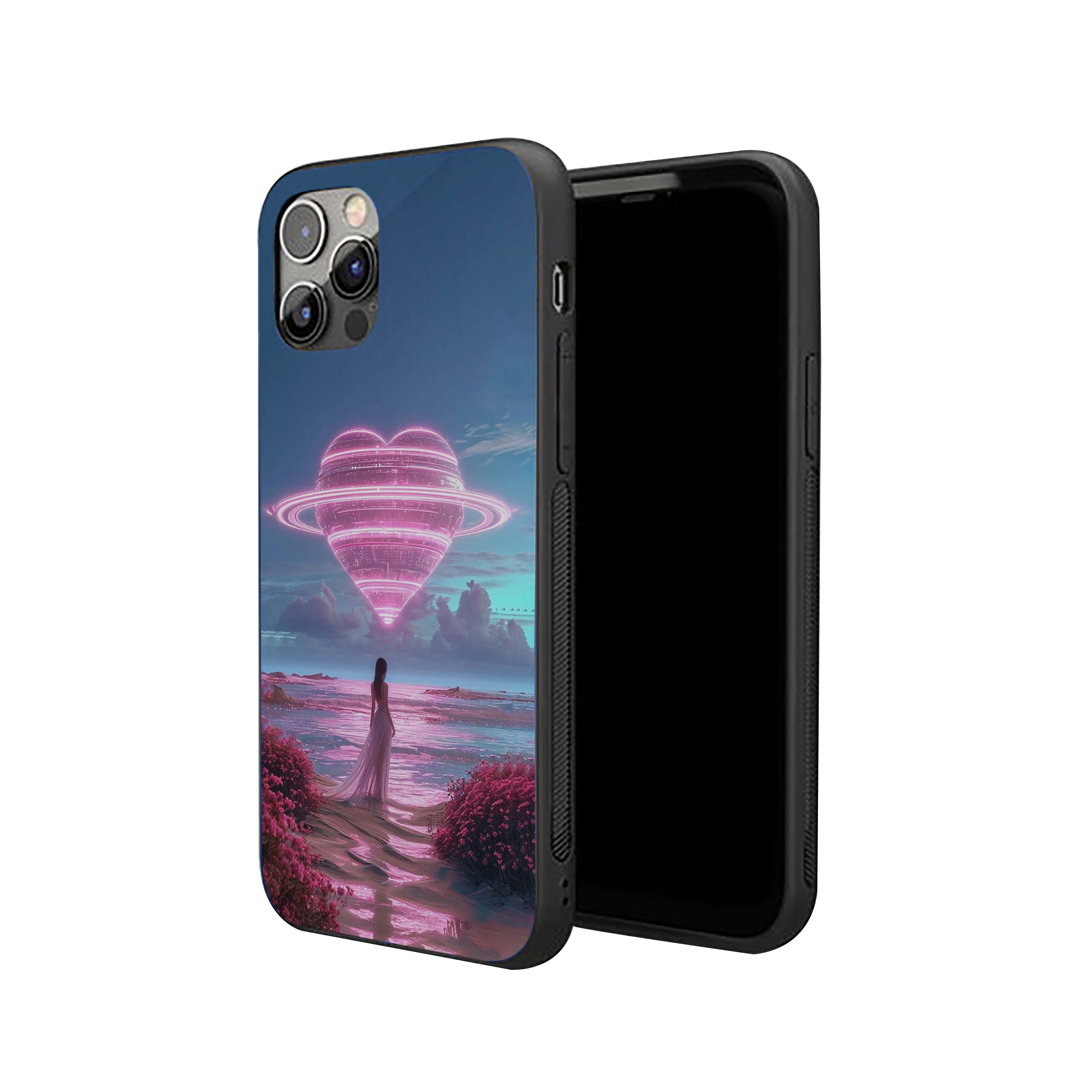 Girl At Beach Love Theme Silicone Armored Phone Case