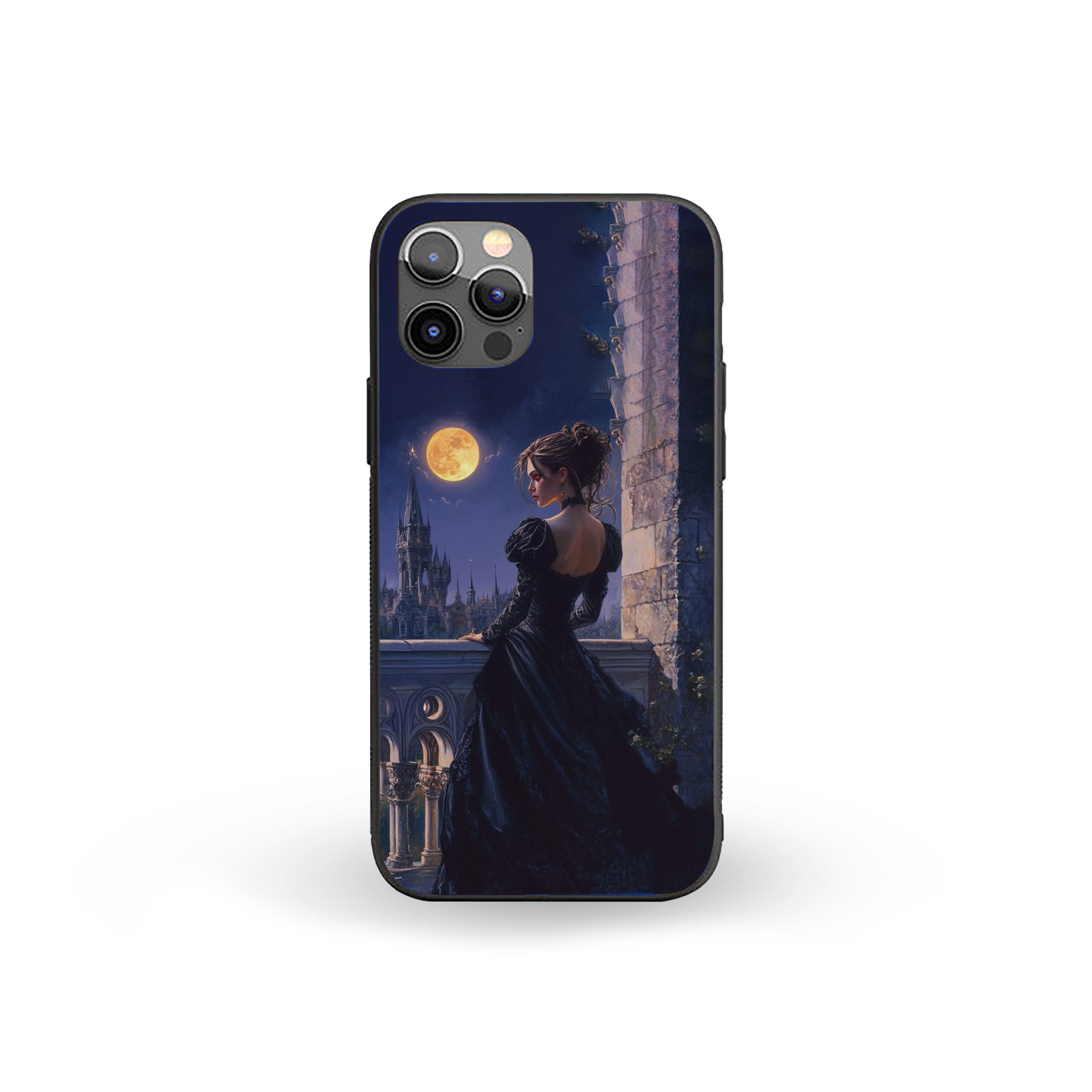 Moonlit Castle Elegance Girls Silicone Armored Phone Case