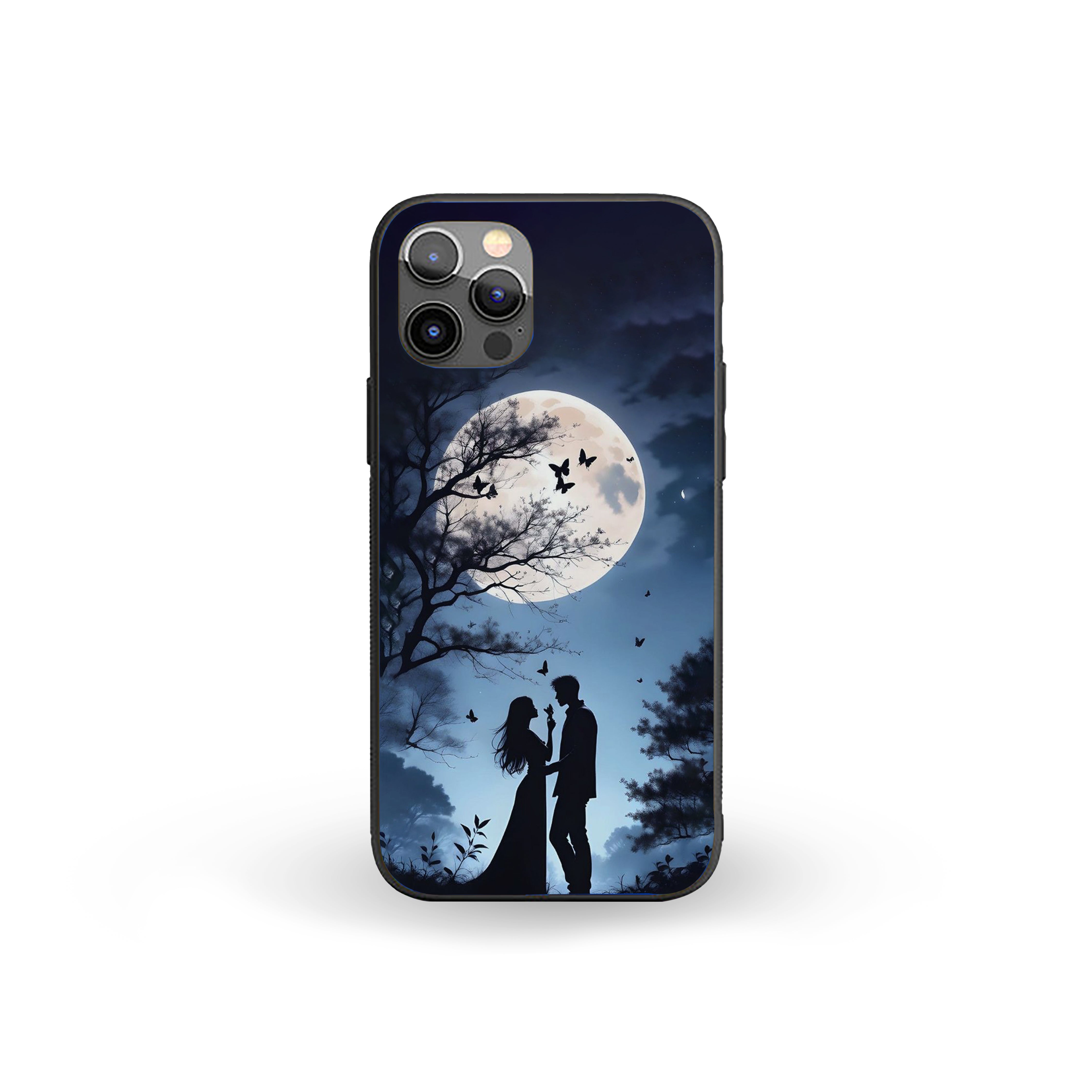 Midnight Moonlight Romance Girls Silicone Armored Phone Case