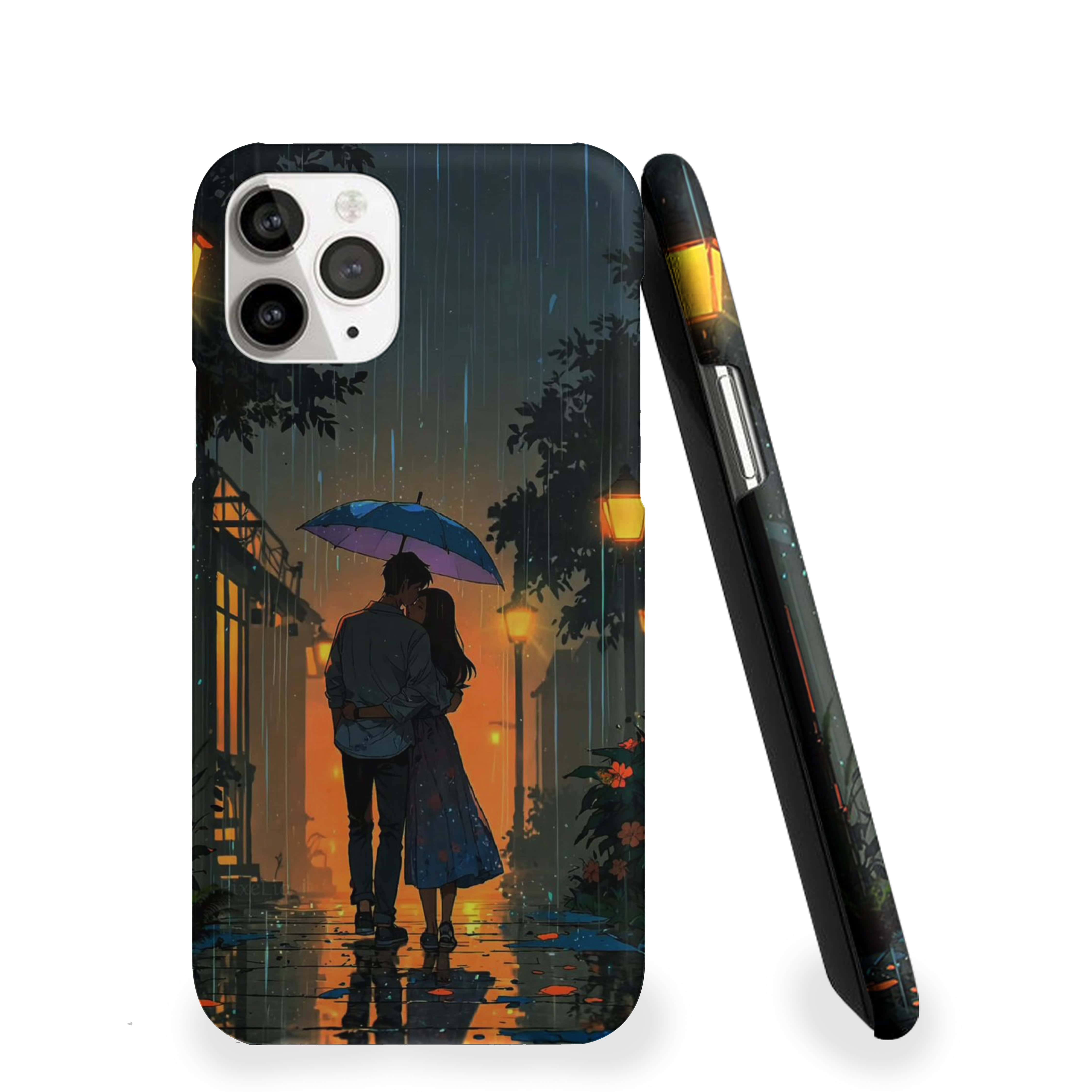 Couple At Night Rain Girls Phone Cover